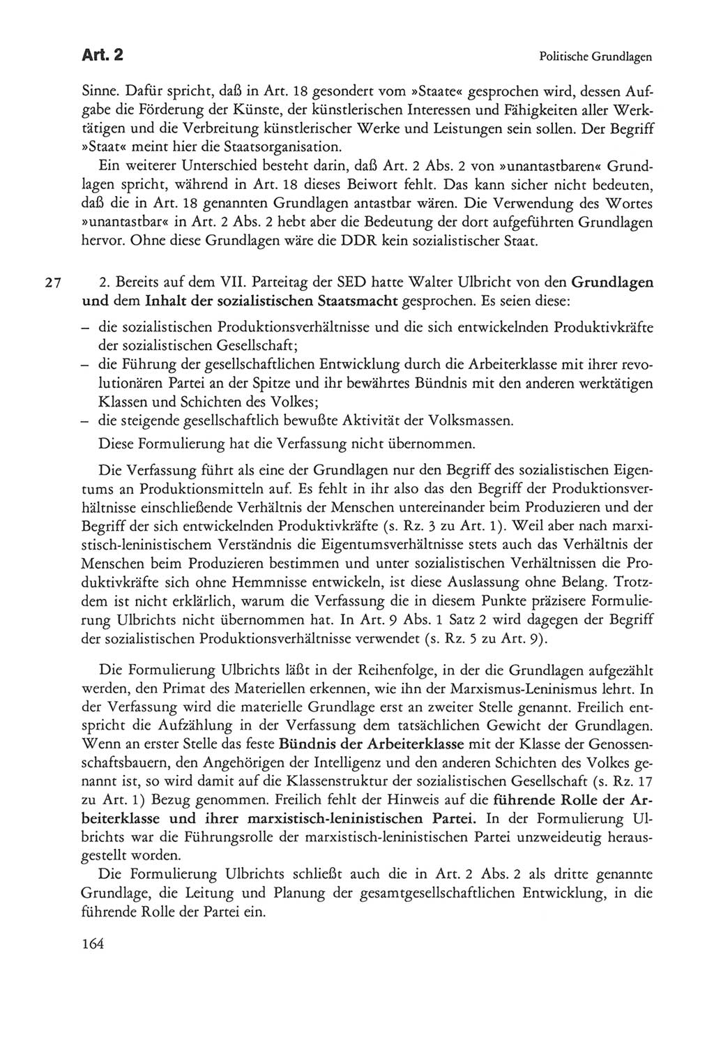 Die sozialistische Verfassung der Deutschen Demokratischen Republik (DDR), Kommentar 1982, Seite 164 (Soz. Verf. DDR Komm. 1982, S. 164)