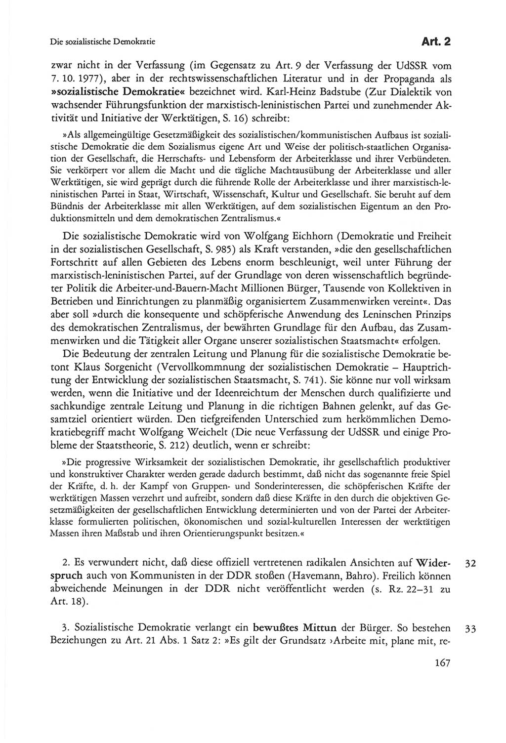 Die sozialistische Verfassung der Deutschen Demokratischen Republik (DDR), Kommentar 1982, Seite 167 (Soz. Verf. DDR Komm. 1982, S. 167)