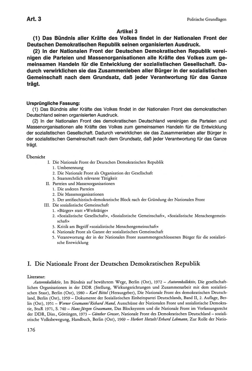 Die sozialistische Verfassung der Deutschen Demokratischen Republik (DDR), Kommentar 1982, Seite 176 (Soz. Verf. DDR Komm. 1982, S. 176)