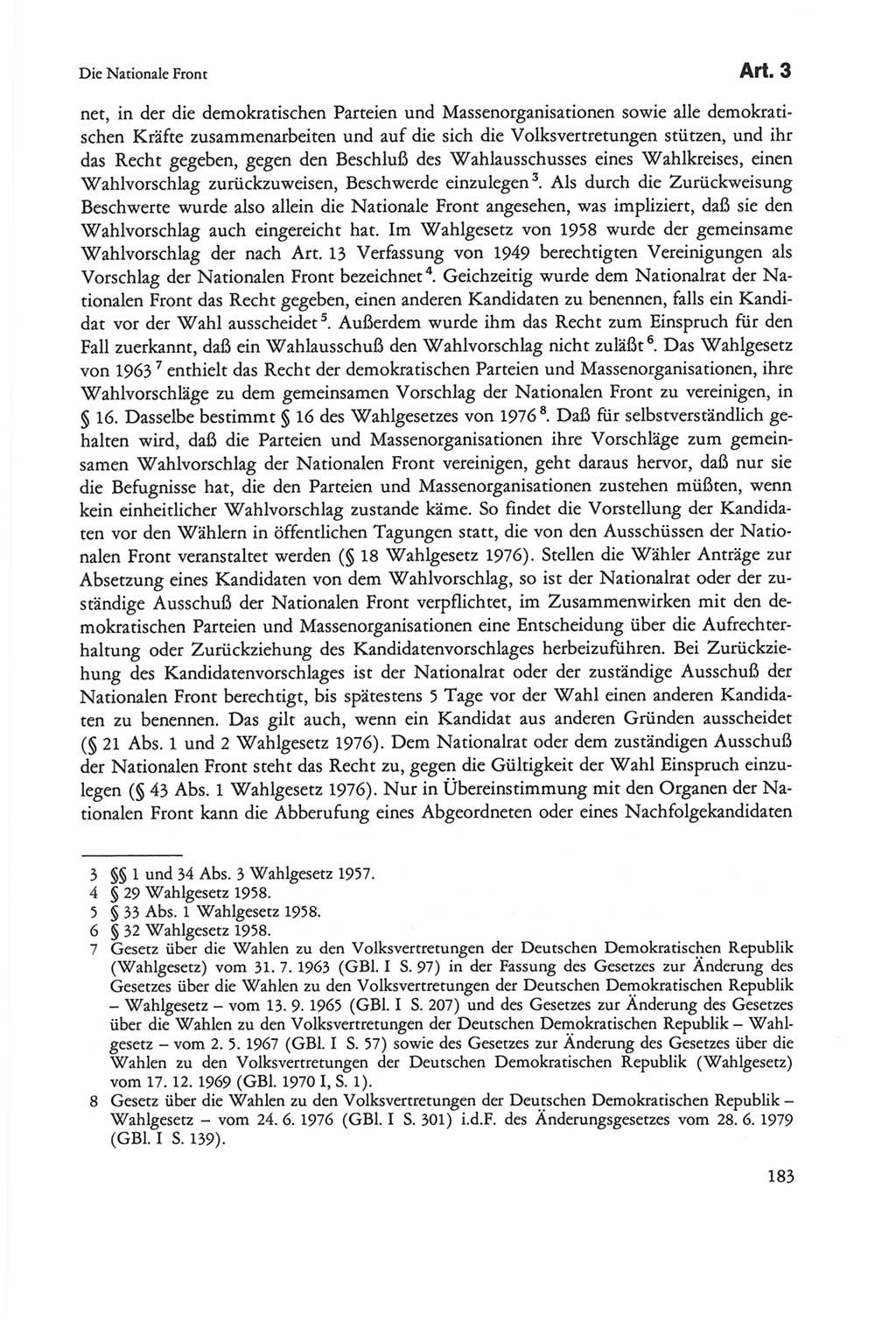 Die sozialistische Verfassung der Deutschen Demokratischen Republik (DDR), Kommentar 1982, Seite 183 (Soz. Verf. DDR Komm. 1982, S. 183)