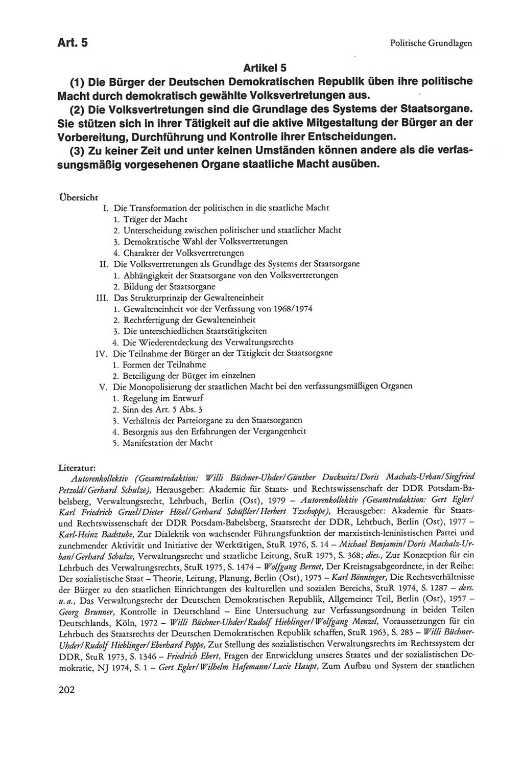 Die sozialistische Verfassung der Deutschen Demokratischen Republik (DDR), Kommentar 1982, Seite 202 (Soz. Verf. DDR Komm. 1982, S. 202)