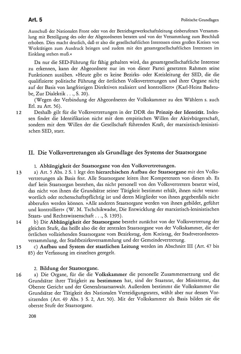 Die sozialistische Verfassung der Deutschen Demokratischen Republik (DDR), Kommentar 1982, Seite 208 (Soz. Verf. DDR Komm. 1982, S. 208)