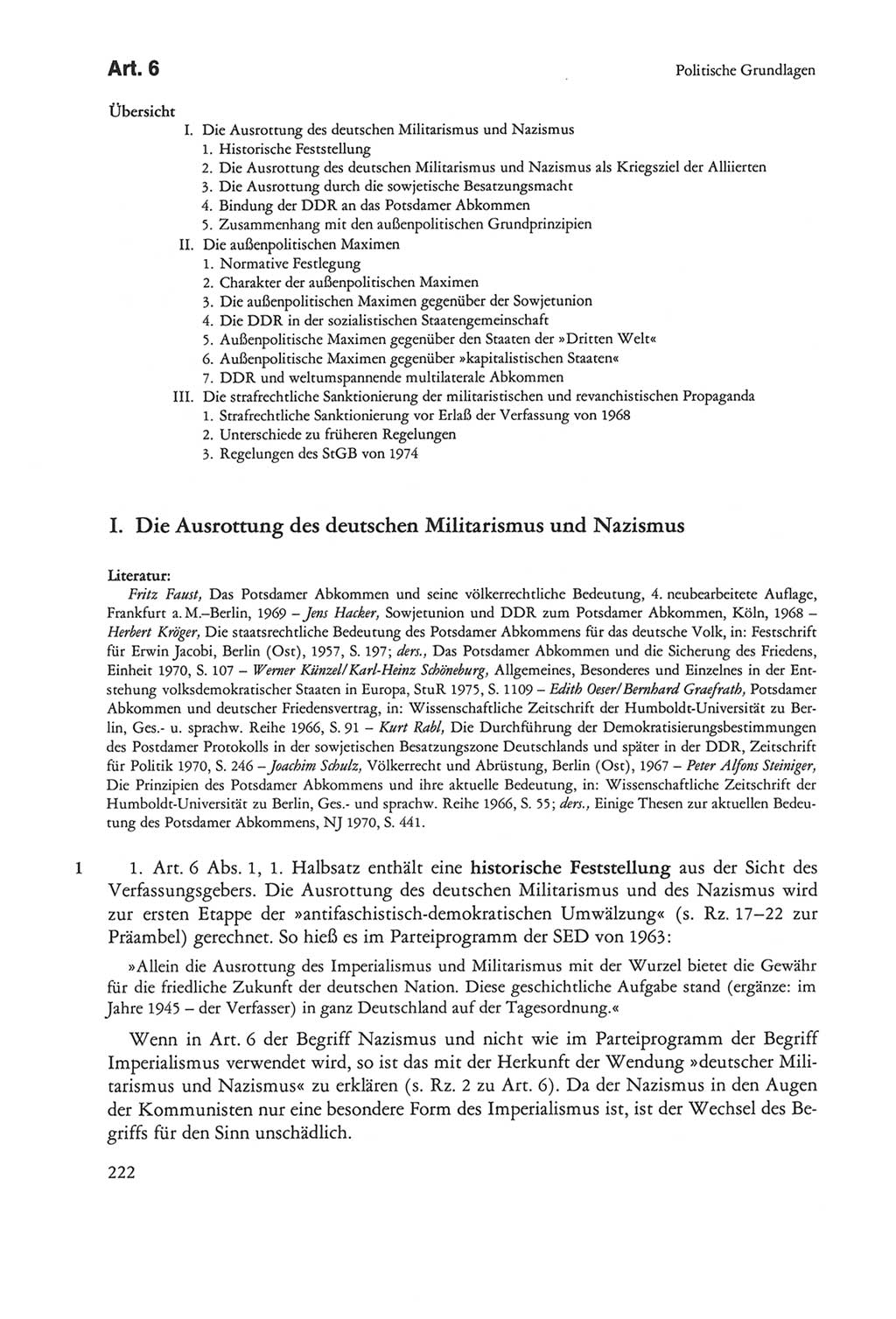 Die sozialistische Verfassung der Deutschen Demokratischen Republik (DDR), Kommentar 1982, Seite 222 (Soz. Verf. DDR Komm. 1982, S. 222)