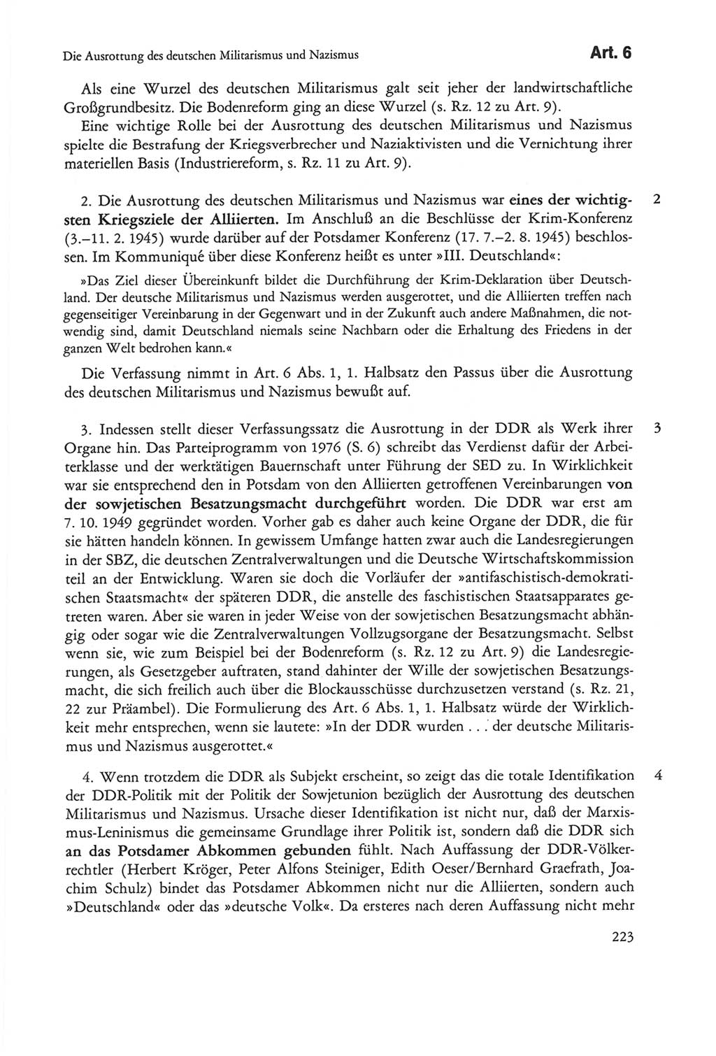 Die sozialistische Verfassung der Deutschen Demokratischen Republik (DDR), Kommentar 1982, Seite 223 (Soz. Verf. DDR Komm. 1982, S. 223)