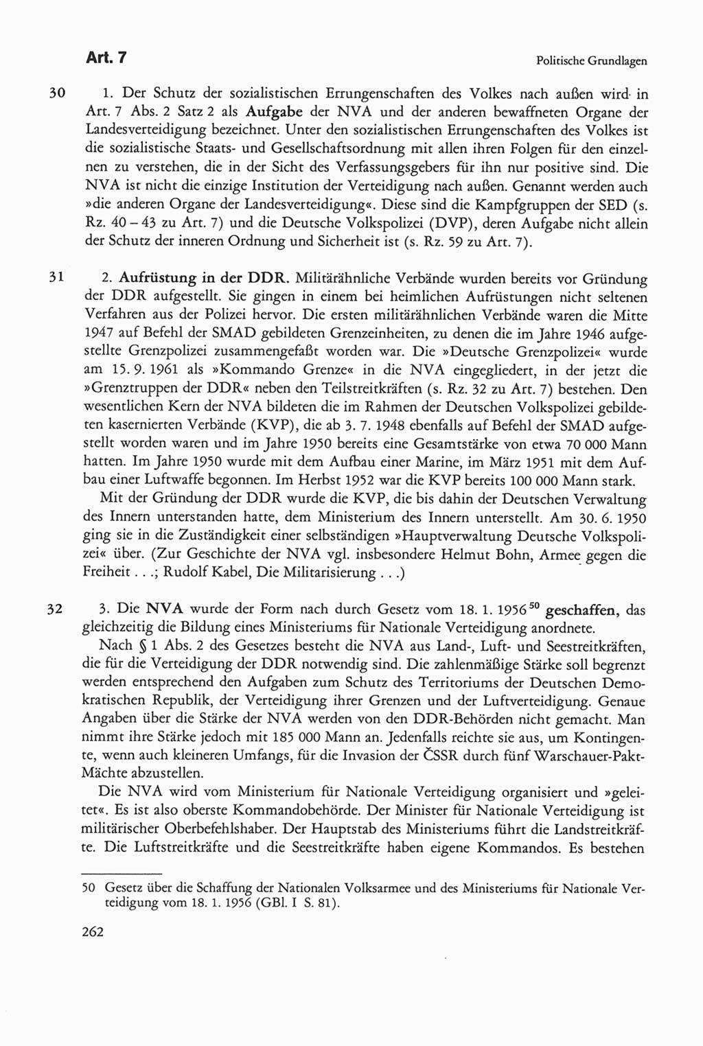 Die sozialistische Verfassung der Deutschen Demokratischen Republik (DDR), Kommentar 1982, Seite 262 (Soz. Verf. DDR Komm. 1982, S. 262)