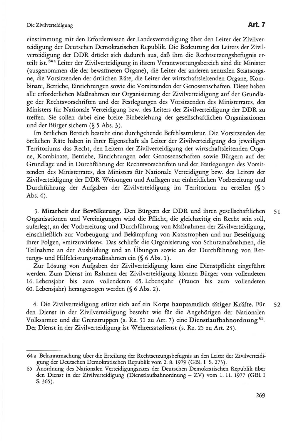 Die sozialistische Verfassung der Deutschen Demokratischen Republik (DDR), Kommentar 1982, Seite 269 (Soz. Verf. DDR Komm. 1982, S. 269)