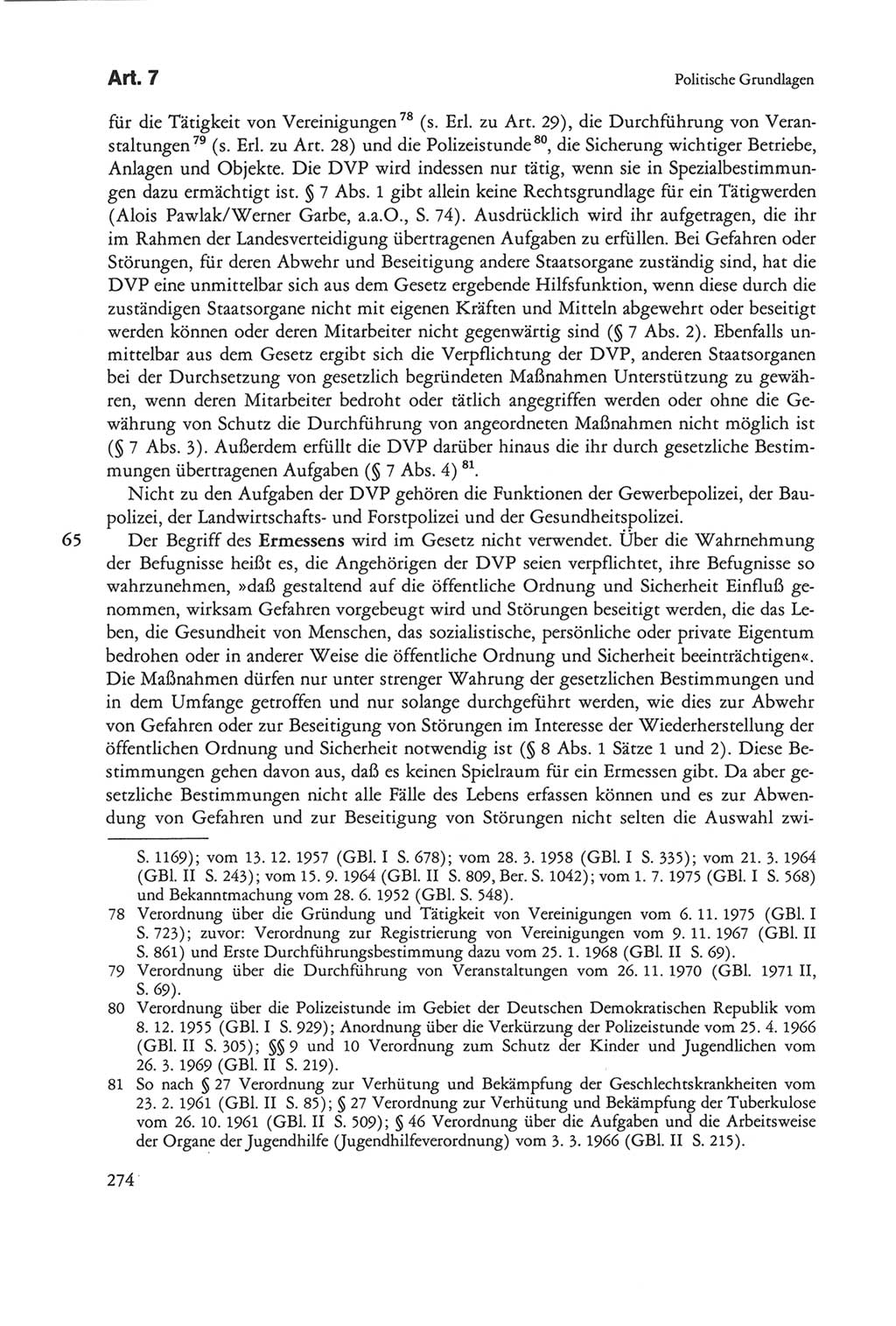 Die sozialistische Verfassung der Deutschen Demokratischen Republik (DDR), Kommentar 1982, Seite 274 (Soz. Verf. DDR Komm. 1982, S. 274)