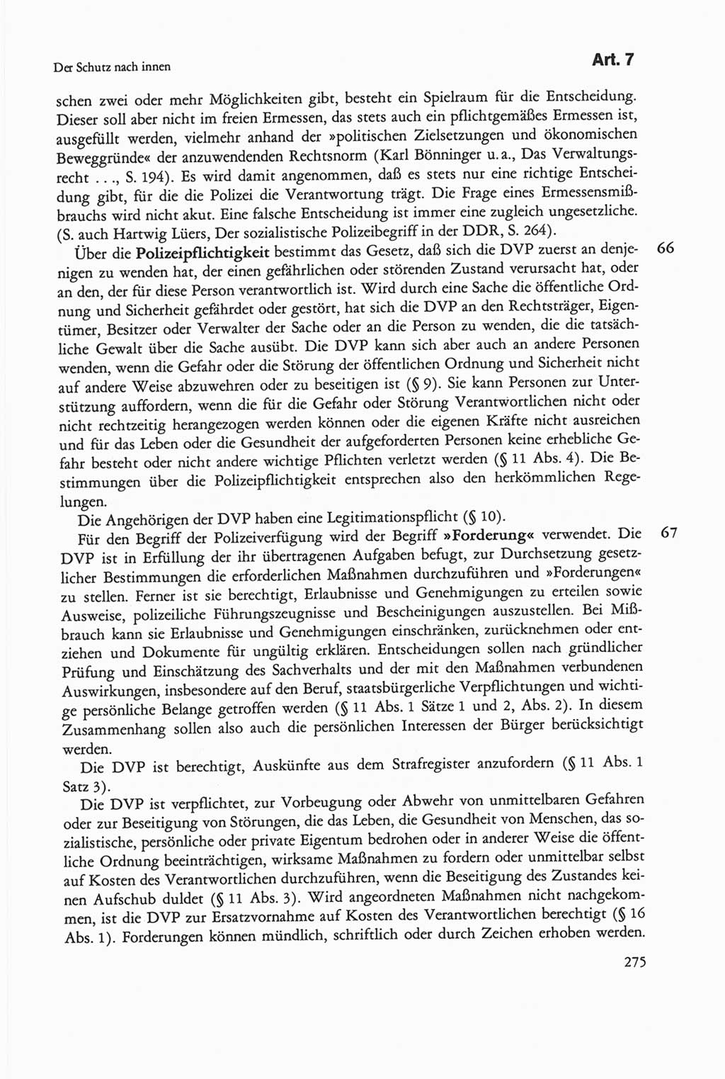 Die sozialistische Verfassung der Deutschen Demokratischen Republik (DDR), Kommentar 1982, Seite 275 (Soz. Verf. DDR Komm. 1982, S. 275)