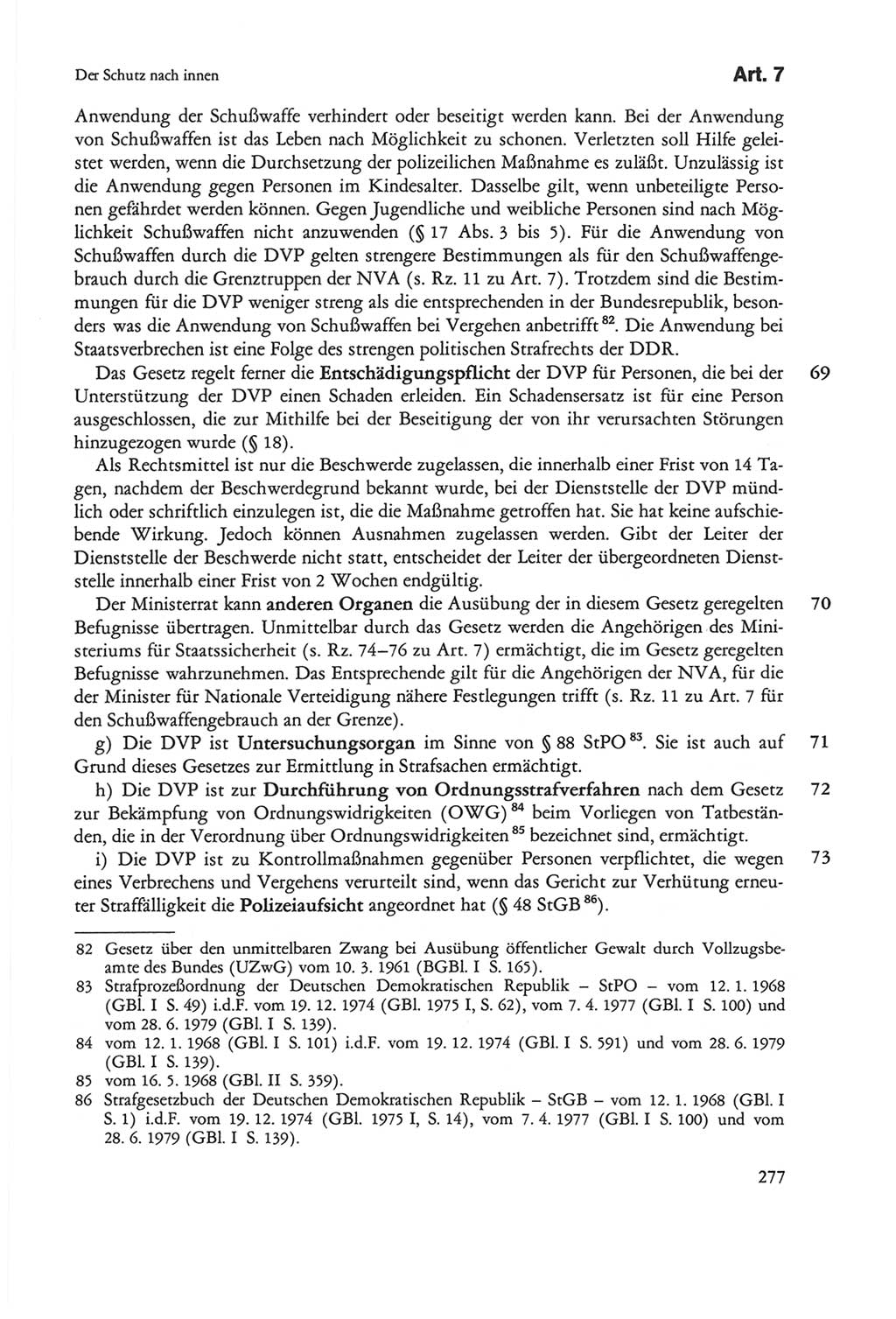 Die sozialistische Verfassung der Deutschen Demokratischen Republik (DDR), Kommentar 1982, Seite 277 (Soz. Verf. DDR Komm. 1982, S. 277)