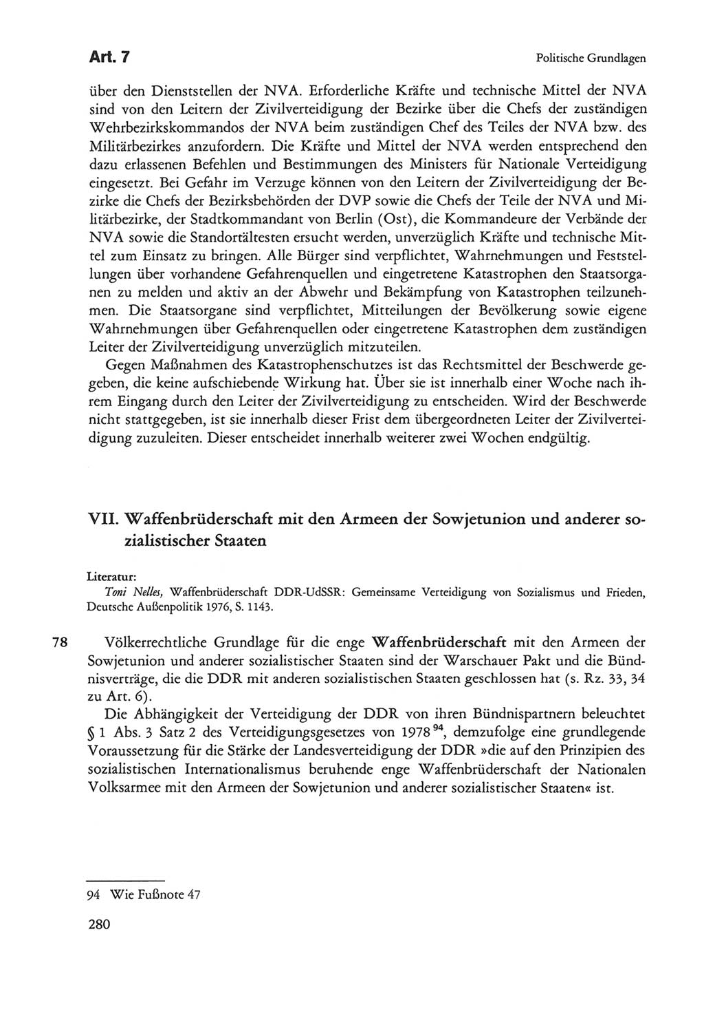 Die sozialistische Verfassung der Deutschen Demokratischen Republik (DDR), Kommentar 1982, Seite 280 (Soz. Verf. DDR Komm. 1982, S. 280)