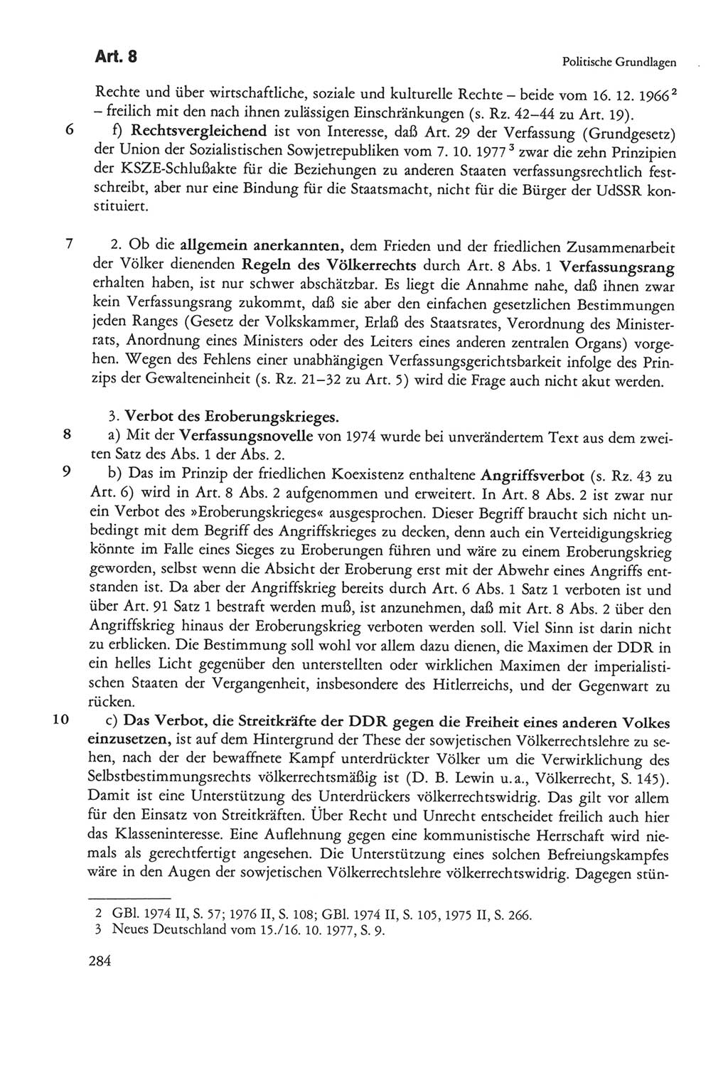 Die sozialistische Verfassung der Deutschen Demokratischen Republik (DDR), Kommentar 1982, Seite 284 (Soz. Verf. DDR Komm. 1982, S. 284)