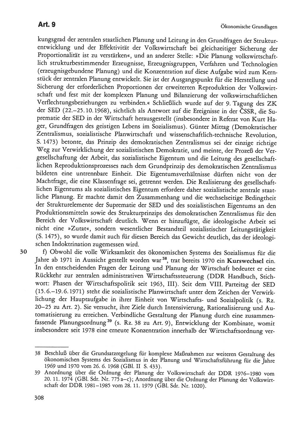 Die sozialistische Verfassung der Deutschen Demokratischen Republik (DDR), Kommentar 1982, Seite 308 (Soz. Verf. DDR Komm. 1982, S. 308)