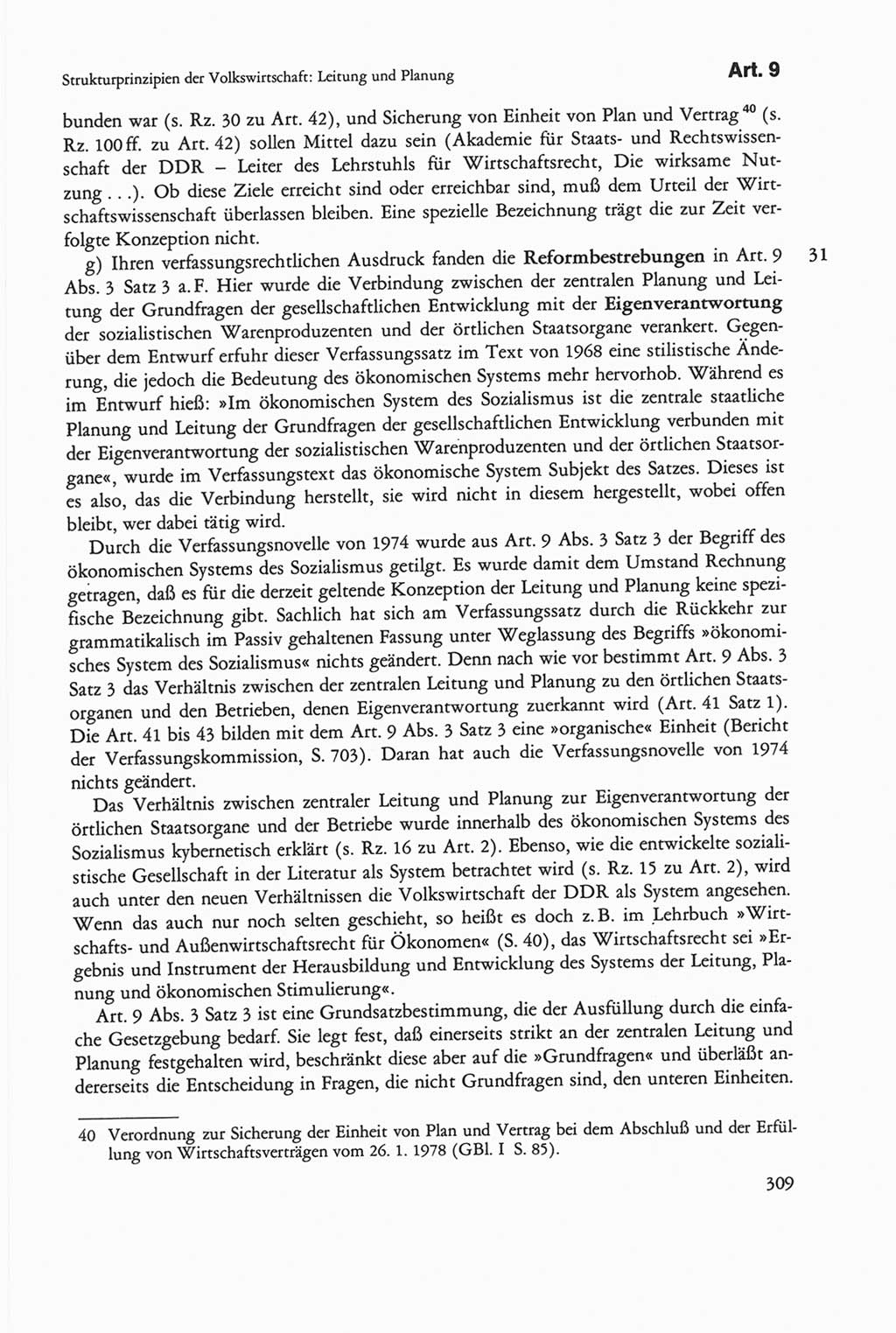 Die sozialistische Verfassung der Deutschen Demokratischen Republik (DDR), Kommentar 1982, Seite 309 (Soz. Verf. DDR Komm. 1982, S. 309)
