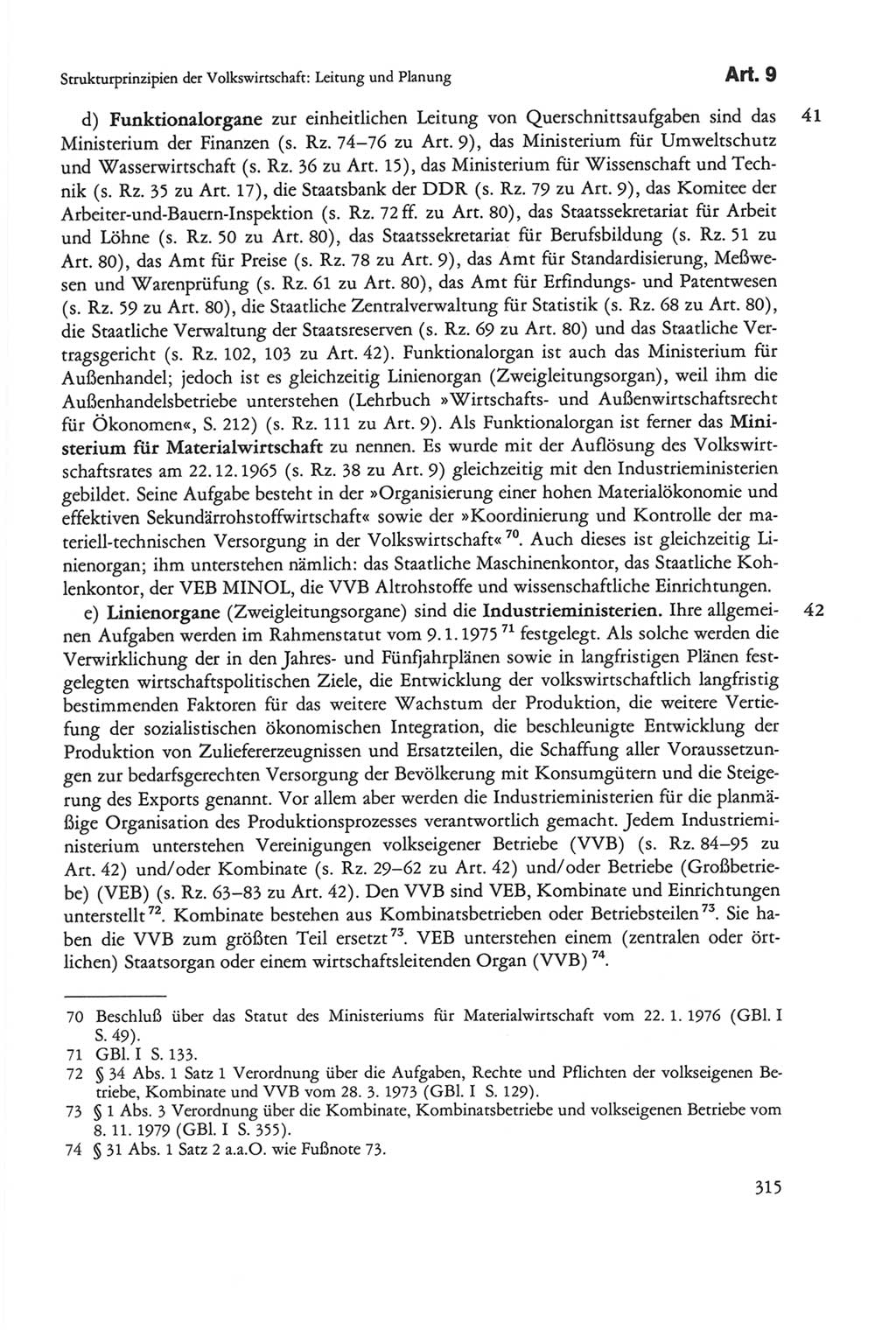 Die sozialistische Verfassung der Deutschen Demokratischen Republik (DDR), Kommentar 1982, Seite 315 (Soz. Verf. DDR Komm. 1982, S. 315)