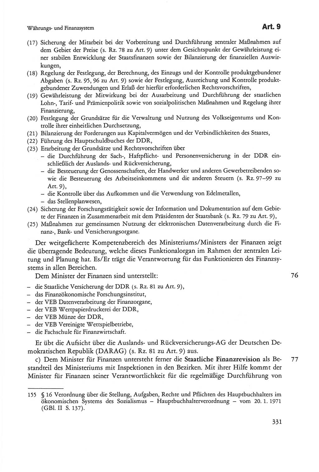 Die sozialistische Verfassung der Deutschen Demokratischen Republik (DDR), Kommentar 1982, Seite 331 (Soz. Verf. DDR Komm. 1982, S. 331)