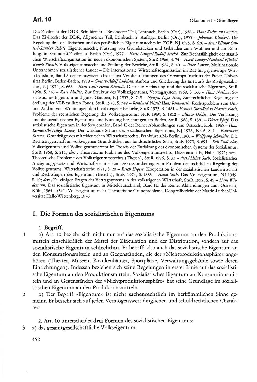 Die sozialistische Verfassung der Deutschen Demokratischen Republik (DDR), Kommentar 1982, Seite 352 (Soz. Verf. DDR Komm. 1982, S. 352)