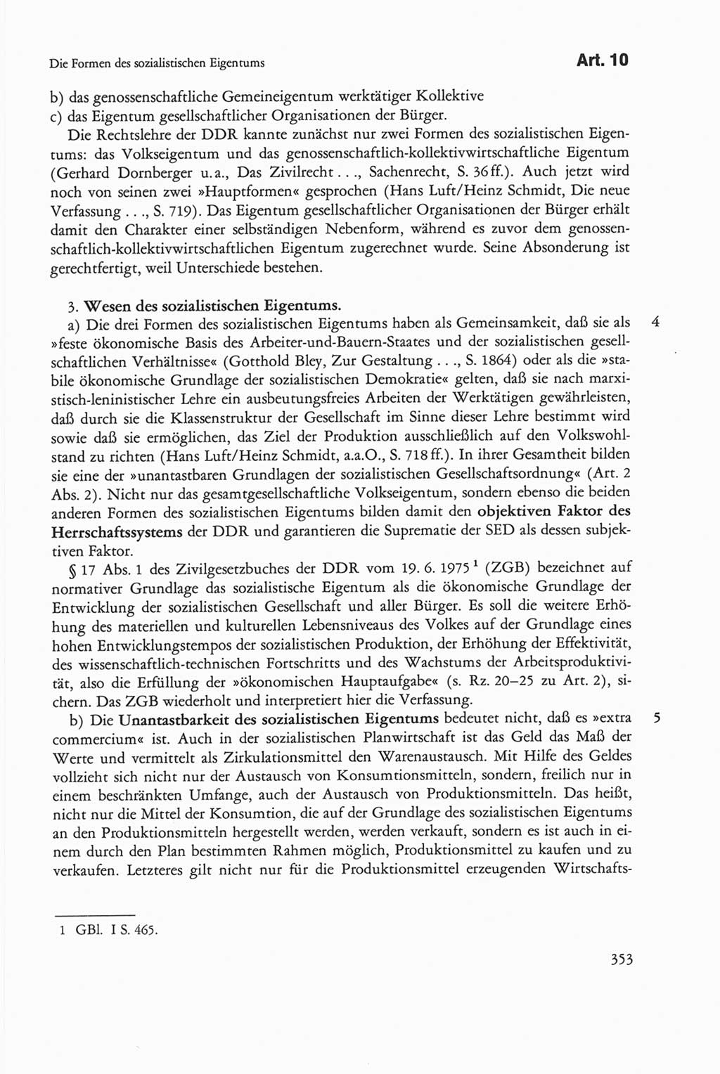 Die sozialistische Verfassung der Deutschen Demokratischen Republik (DDR), Kommentar 1982, Seite 353 (Soz. Verf. DDR Komm. 1982, S. 353)