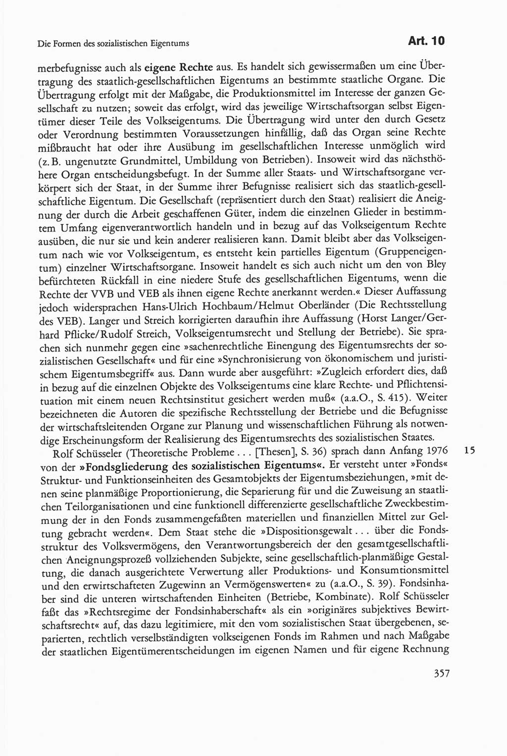 Die sozialistische Verfassung der Deutschen Demokratischen Republik (DDR), Kommentar 1982, Seite 357 (Soz. Verf. DDR Komm. 1982, S. 357)