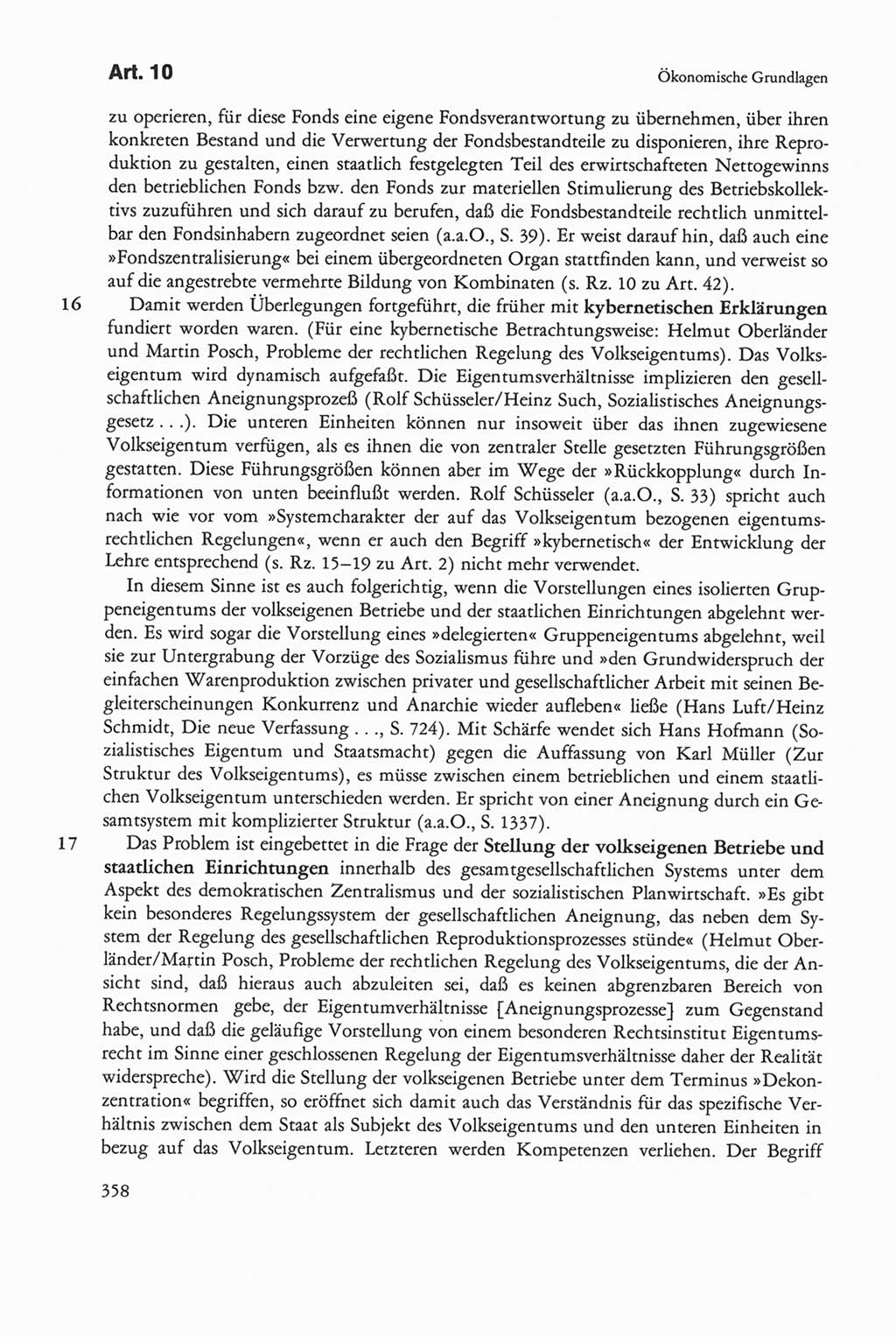 Die sozialistische Verfassung der Deutschen Demokratischen Republik (DDR), Kommentar 1982, Seite 358 (Soz. Verf. DDR Komm. 1982, S. 358)