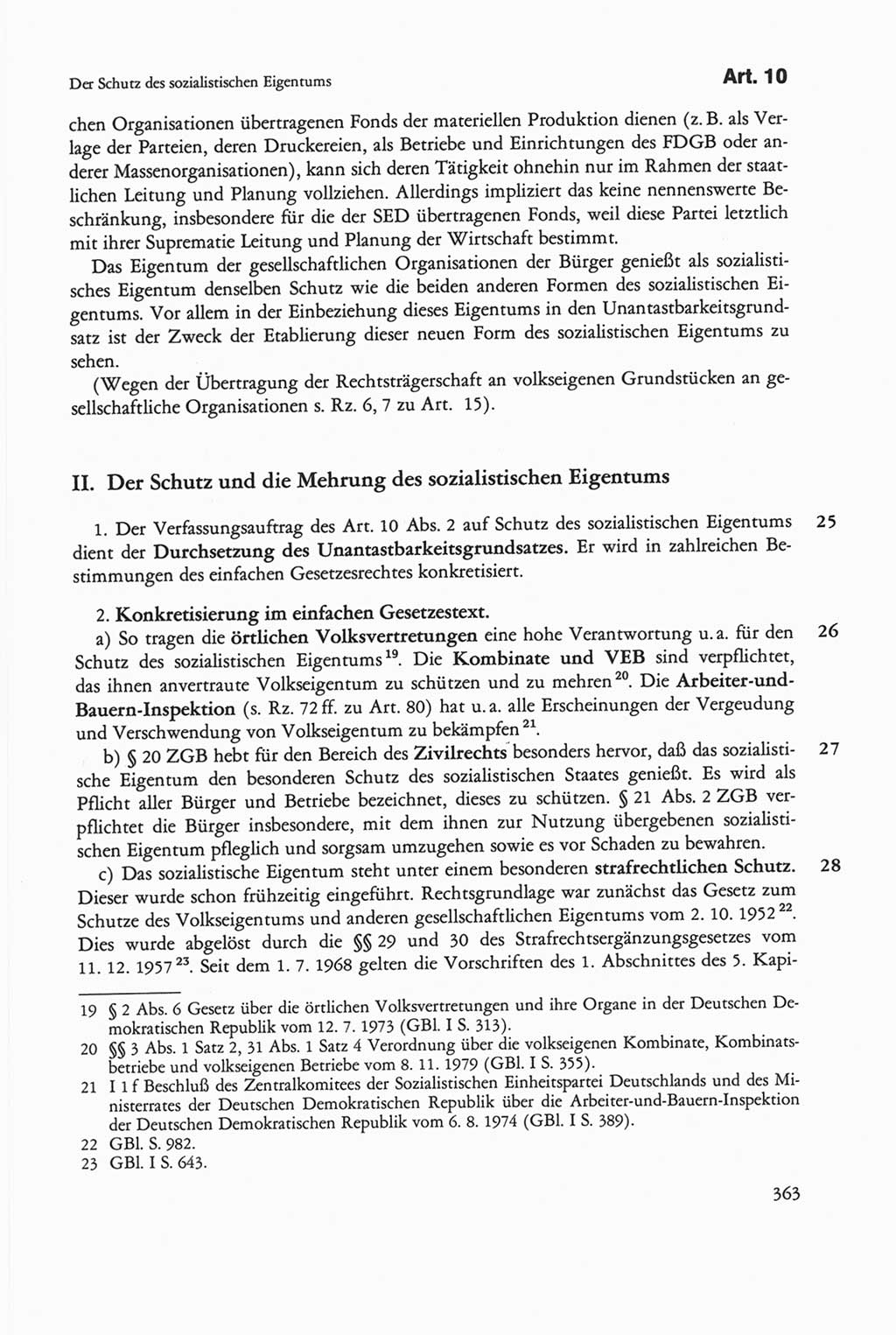 Die sozialistische Verfassung der Deutschen Demokratischen Republik (DDR), Kommentar 1982, Seite 363 (Soz. Verf. DDR Komm. 1982, S. 363)