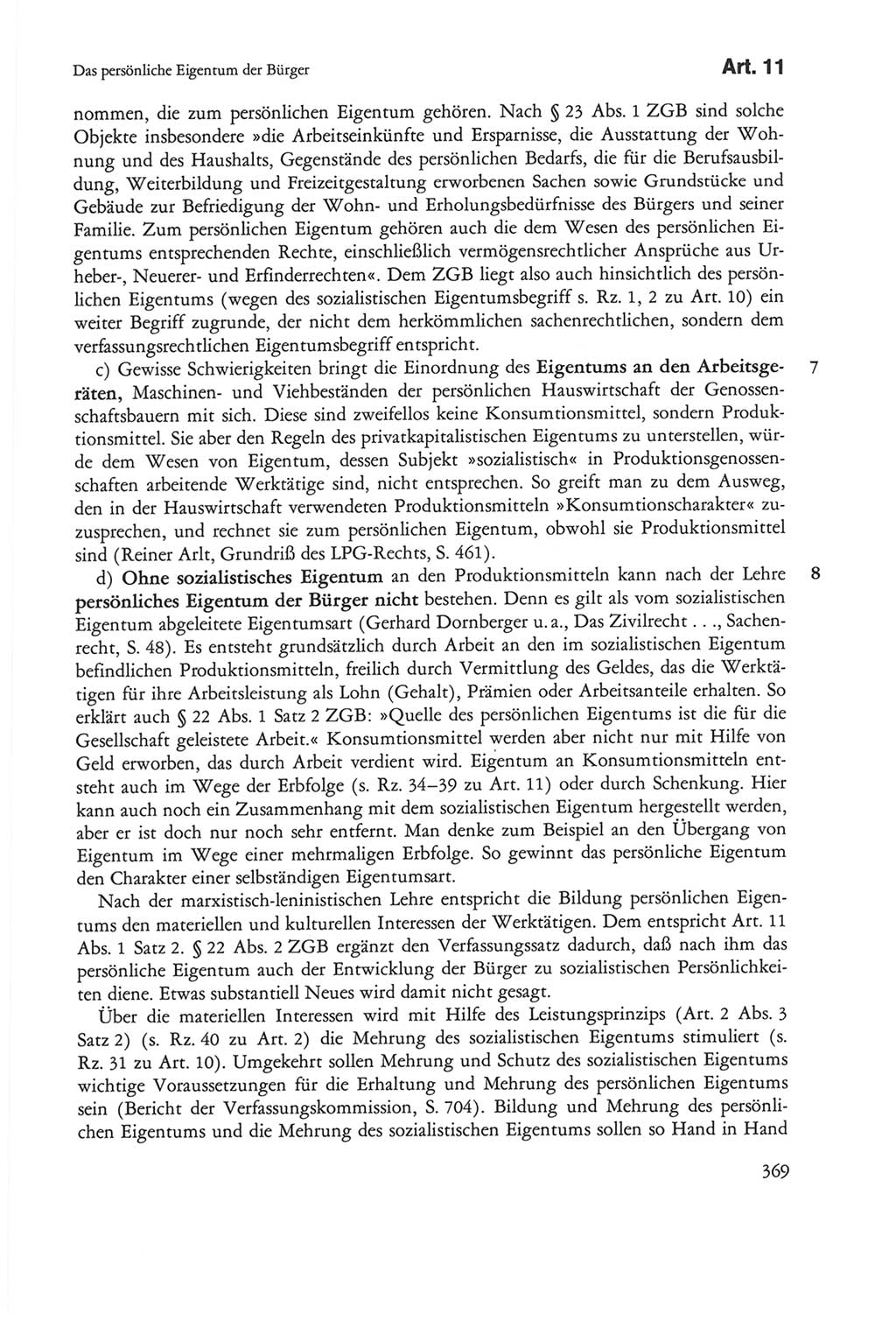 Die sozialistische Verfassung der Deutschen Demokratischen Republik (DDR), Kommentar 1982, Seite 369 (Soz. Verf. DDR Komm. 1982, S. 369)