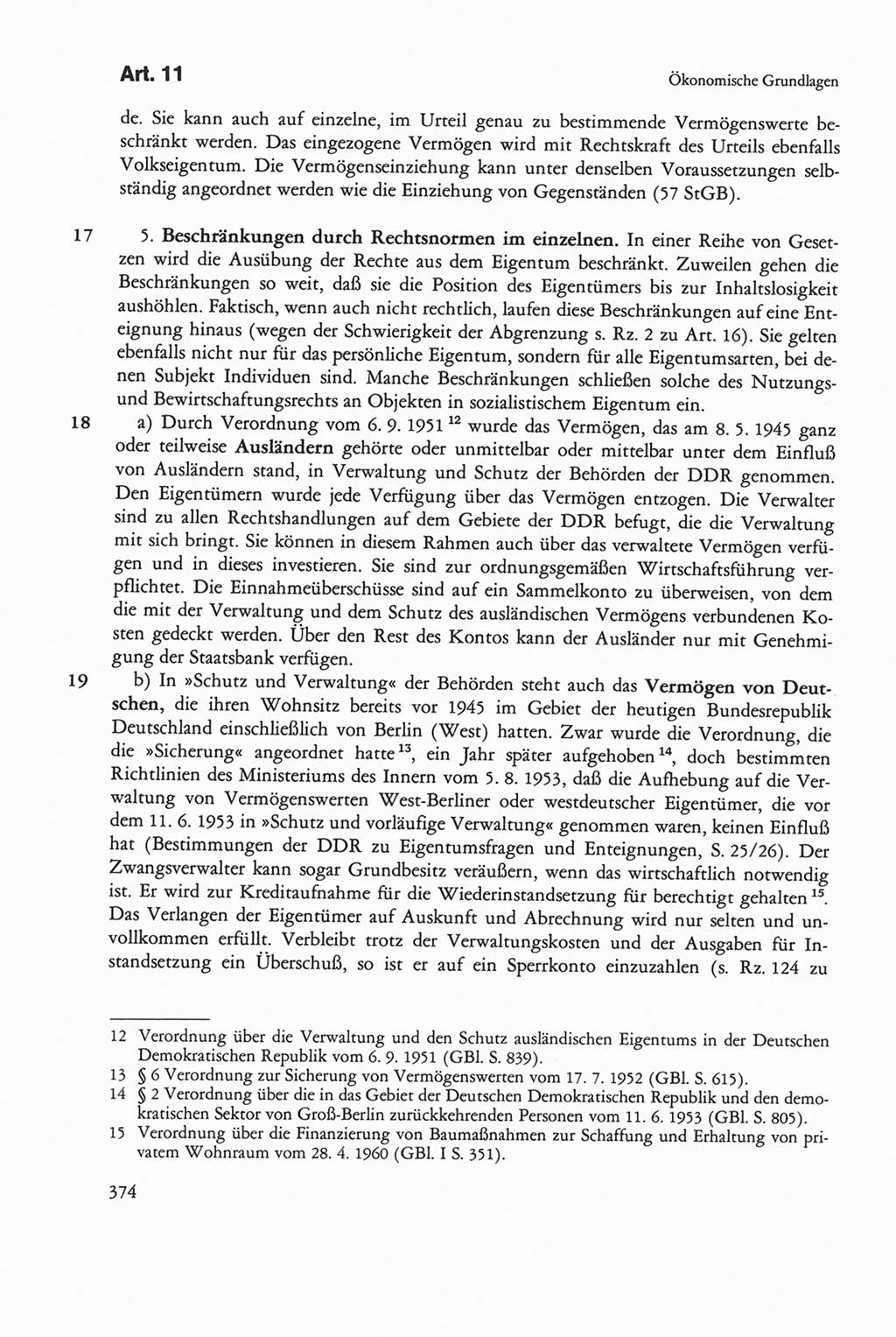 Die sozialistische Verfassung der Deutschen Demokratischen Republik (DDR), Kommentar 1982, Seite 374 (Soz. Verf. DDR Komm. 1982, S. 374)