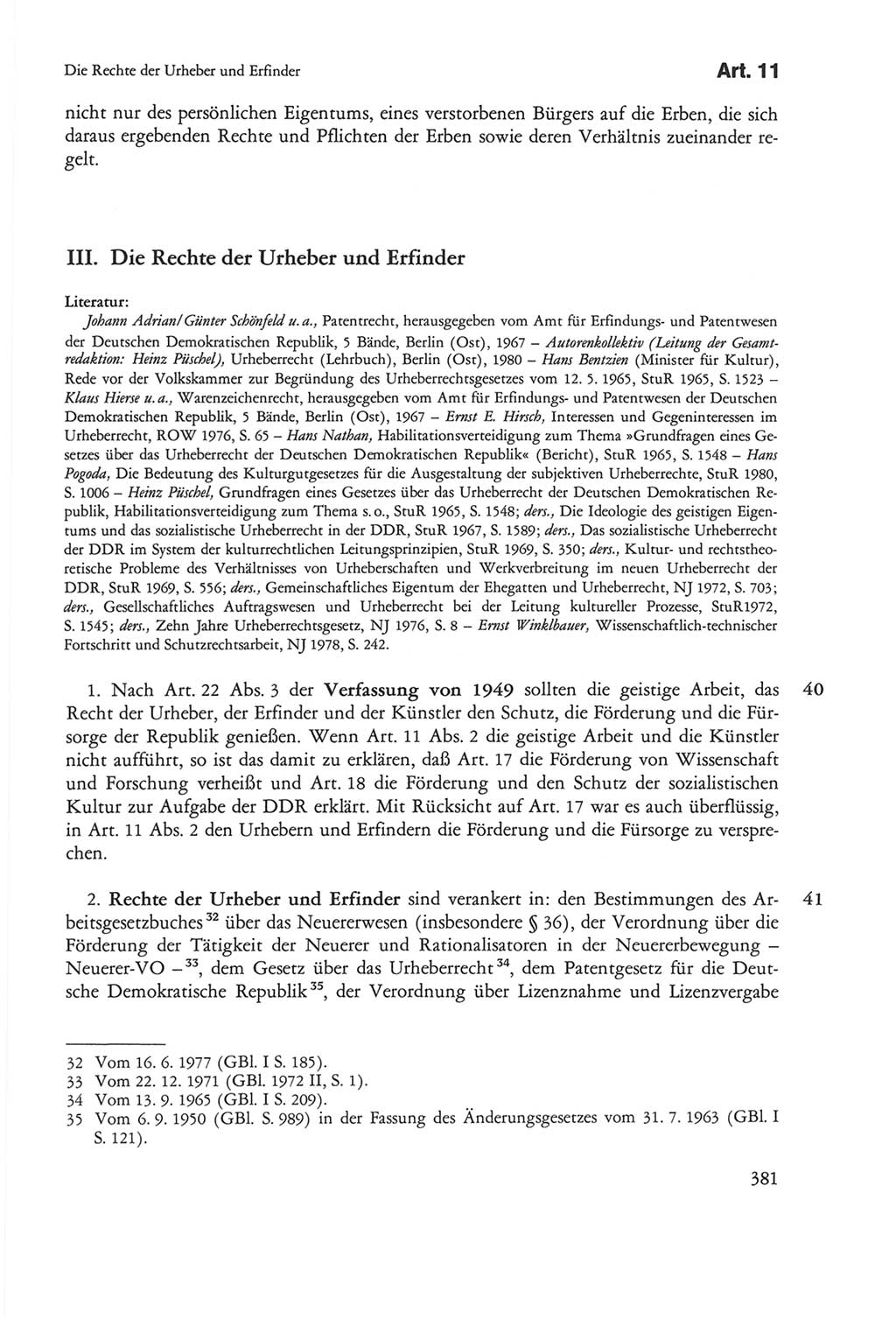 Die sozialistische Verfassung der Deutschen Demokratischen Republik (DDR), Kommentar 1982, Seite 381 (Soz. Verf. DDR Komm. 1982, S. 381)