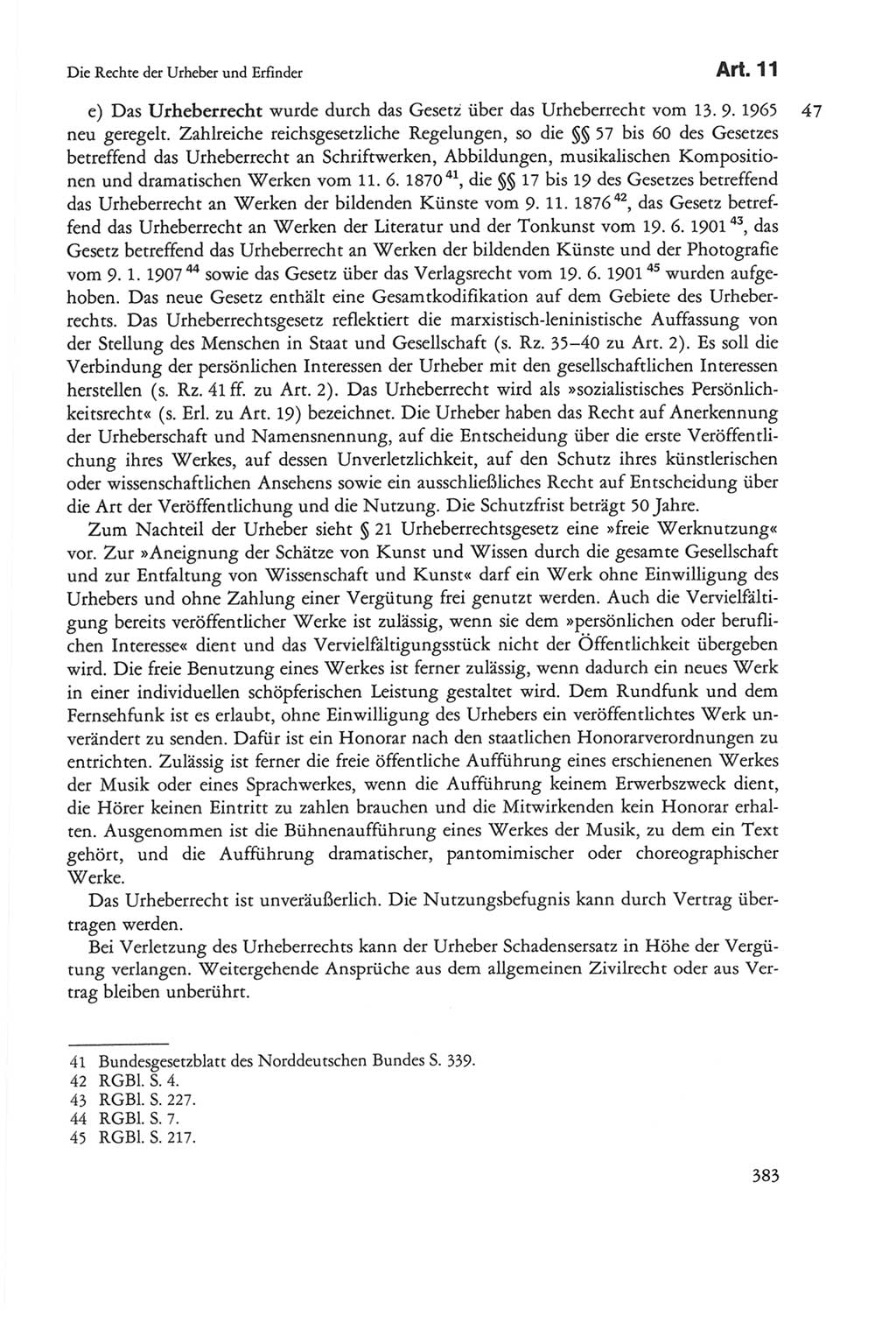 Die sozialistische Verfassung der Deutschen Demokratischen Republik (DDR), Kommentar 1982, Seite 383 (Soz. Verf. DDR Komm. 1982, S. 383)