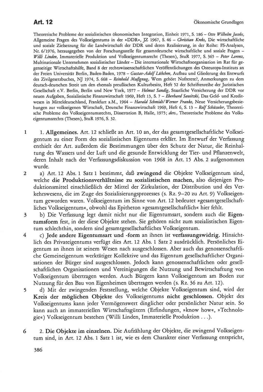Die sozialistische Verfassung der Deutschen Demokratischen Republik (DDR), Kommentar 1982, Seite 386 (Soz. Verf. DDR Komm. 1982, S. 386)
