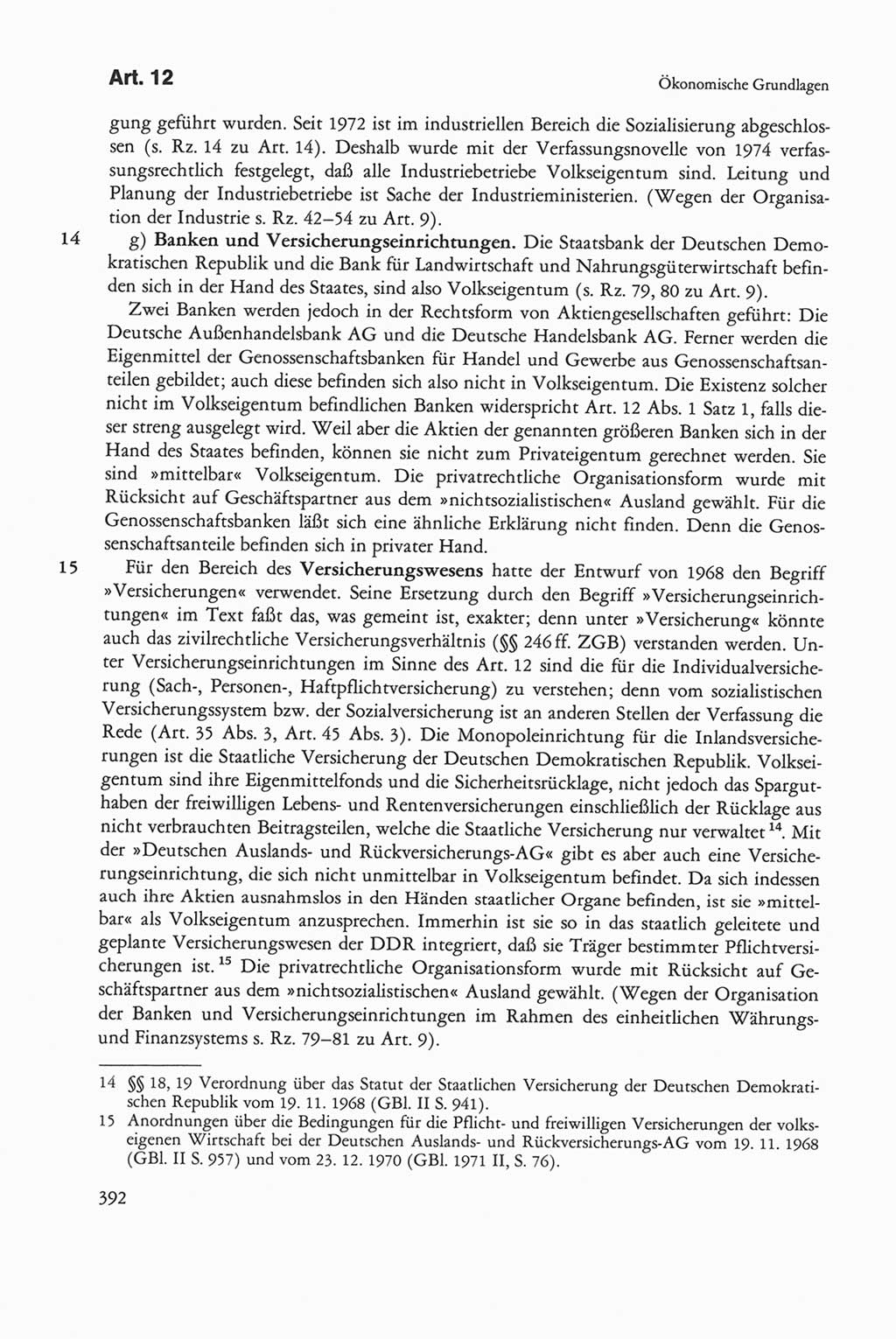 Die sozialistische Verfassung der Deutschen Demokratischen Republik (DDR), Kommentar 1982, Seite 392 (Soz. Verf. DDR Komm. 1982, S. 392)