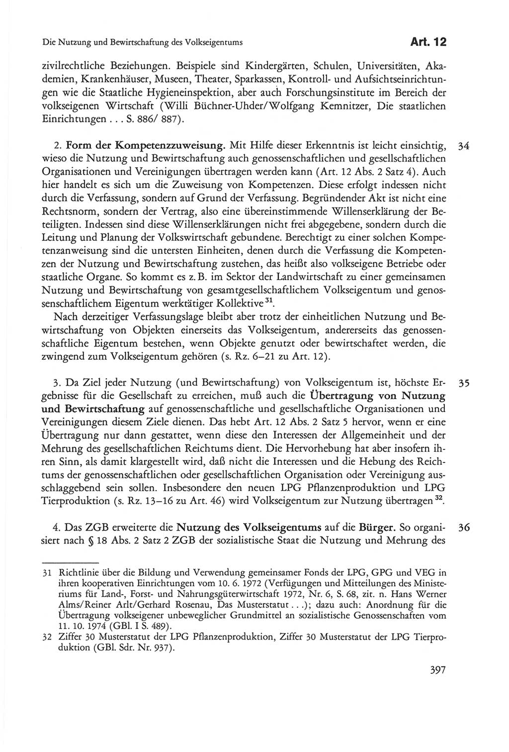 Die sozialistische Verfassung der Deutschen Demokratischen Republik (DDR), Kommentar 1982, Seite 397 (Soz. Verf. DDR Komm. 1982, S. 397)