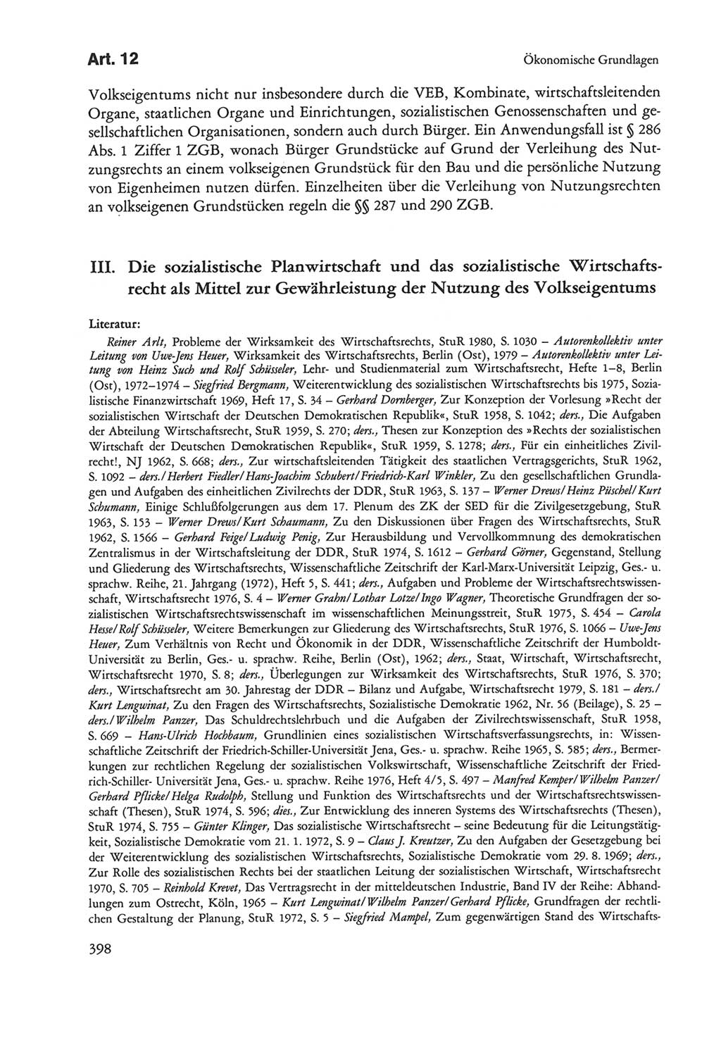 Die sozialistische Verfassung der Deutschen Demokratischen Republik (DDR), Kommentar 1982, Seite 398 (Soz. Verf. DDR Komm. 1982, S. 398)