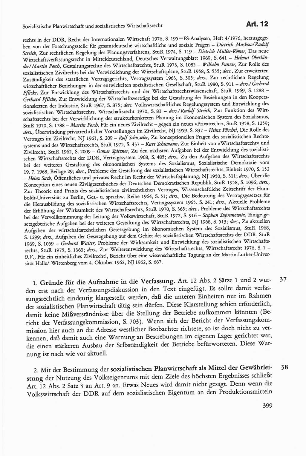 Die sozialistische Verfassung der Deutschen Demokratischen Republik (DDR), Kommentar 1982, Seite 399 (Soz. Verf. DDR Komm. 1982, S. 399)