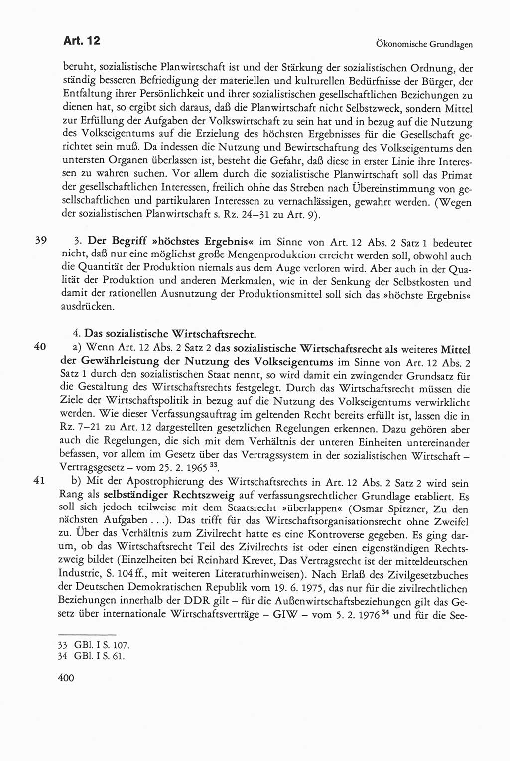 Die sozialistische Verfassung der Deutschen Demokratischen Republik (DDR), Kommentar 1982, Seite 400 (Soz. Verf. DDR Komm. 1982, S. 400)