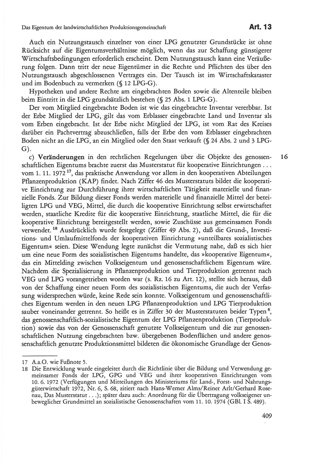 Die sozialistische Verfassung der Deutschen Demokratischen Republik (DDR), Kommentar 1982, Seite 409 (Soz. Verf. DDR Komm. 1982, S. 409)
