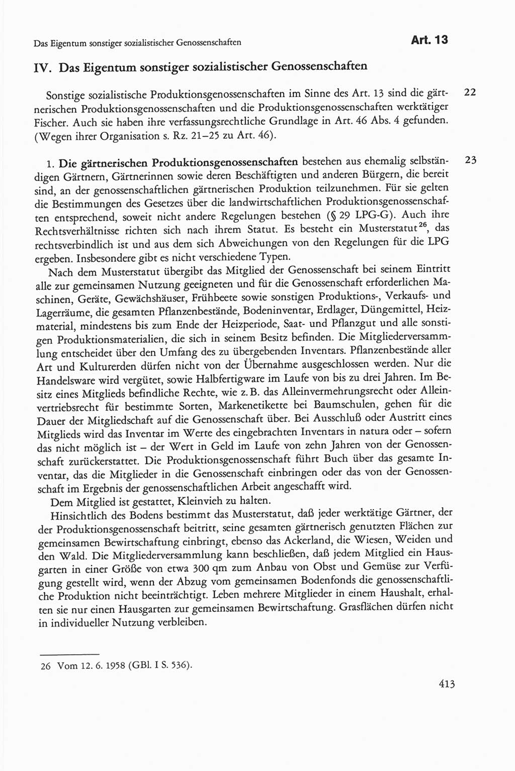 Die sozialistische Verfassung der Deutschen Demokratischen Republik (DDR), Kommentar 1982, Seite 413 (Soz. Verf. DDR Komm. 1982, S. 413)