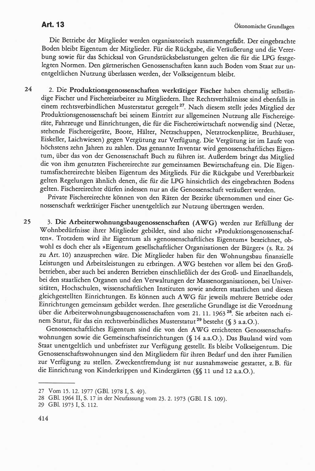 Die sozialistische Verfassung der Deutschen Demokratischen Republik (DDR), Kommentar 1982, Seite 414 (Soz. Verf. DDR Komm. 1982, S. 414)