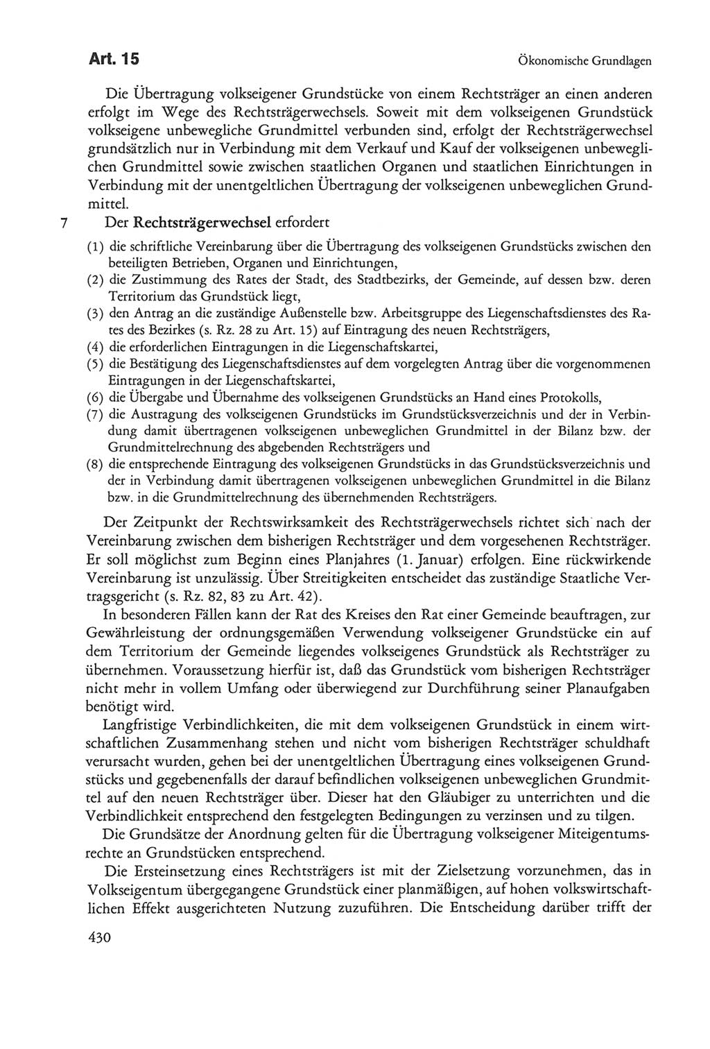 Die sozialistische Verfassung der Deutschen Demokratischen Republik (DDR), Kommentar 1982, Seite 430 (Soz. Verf. DDR Komm. 1982, S. 430)
