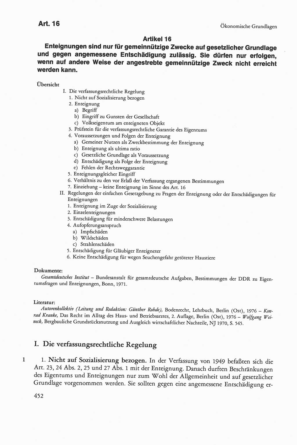 Die sozialistische Verfassung der Deutschen Demokratischen Republik (DDR), Kommentar 1982, Seite 452 (Soz. Verf. DDR Komm. 1982, S. 452)