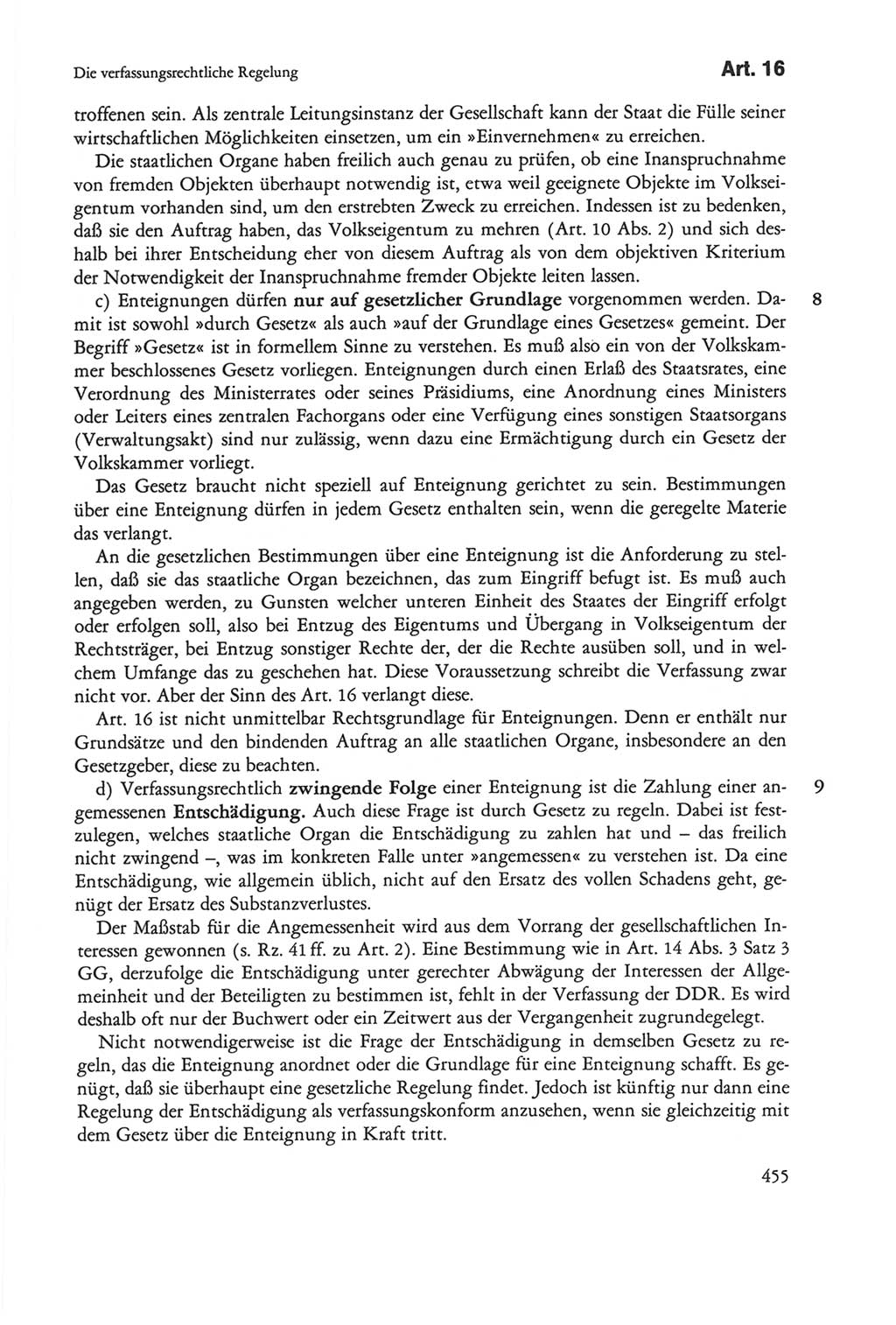 Die sozialistische Verfassung der Deutschen Demokratischen Republik (DDR), Kommentar 1982, Seite 455 (Soz. Verf. DDR Komm. 1982, S. 455)