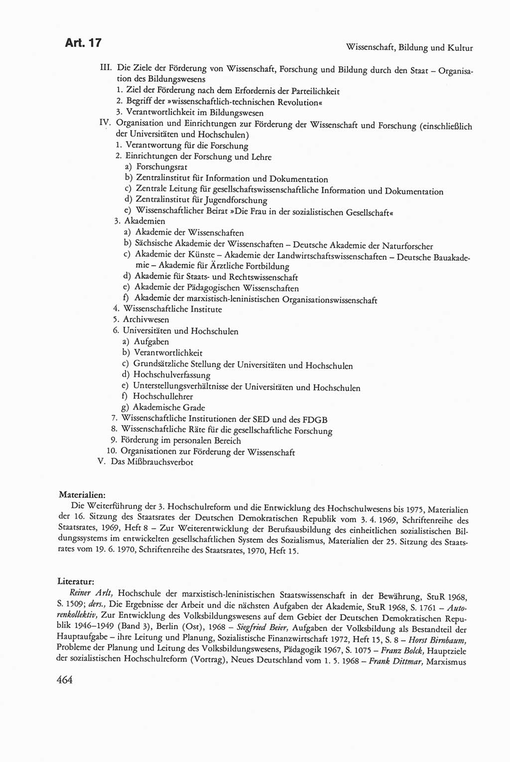 Die sozialistische Verfassung der Deutschen Demokratischen Republik (DDR), Kommentar 1982, Seite 464 (Soz. Verf. DDR Komm. 1982, S. 464)