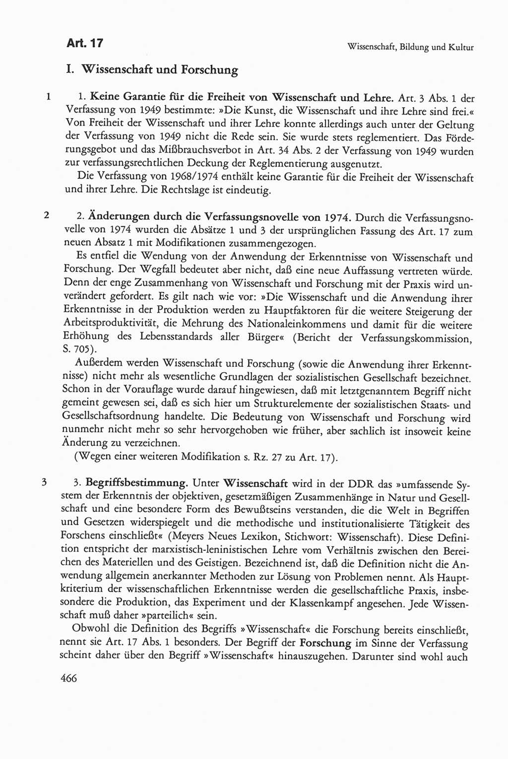 Die sozialistische Verfassung der Deutschen Demokratischen Republik (DDR), Kommentar 1982, Seite 466 (Soz. Verf. DDR Komm. 1982, S. 466)