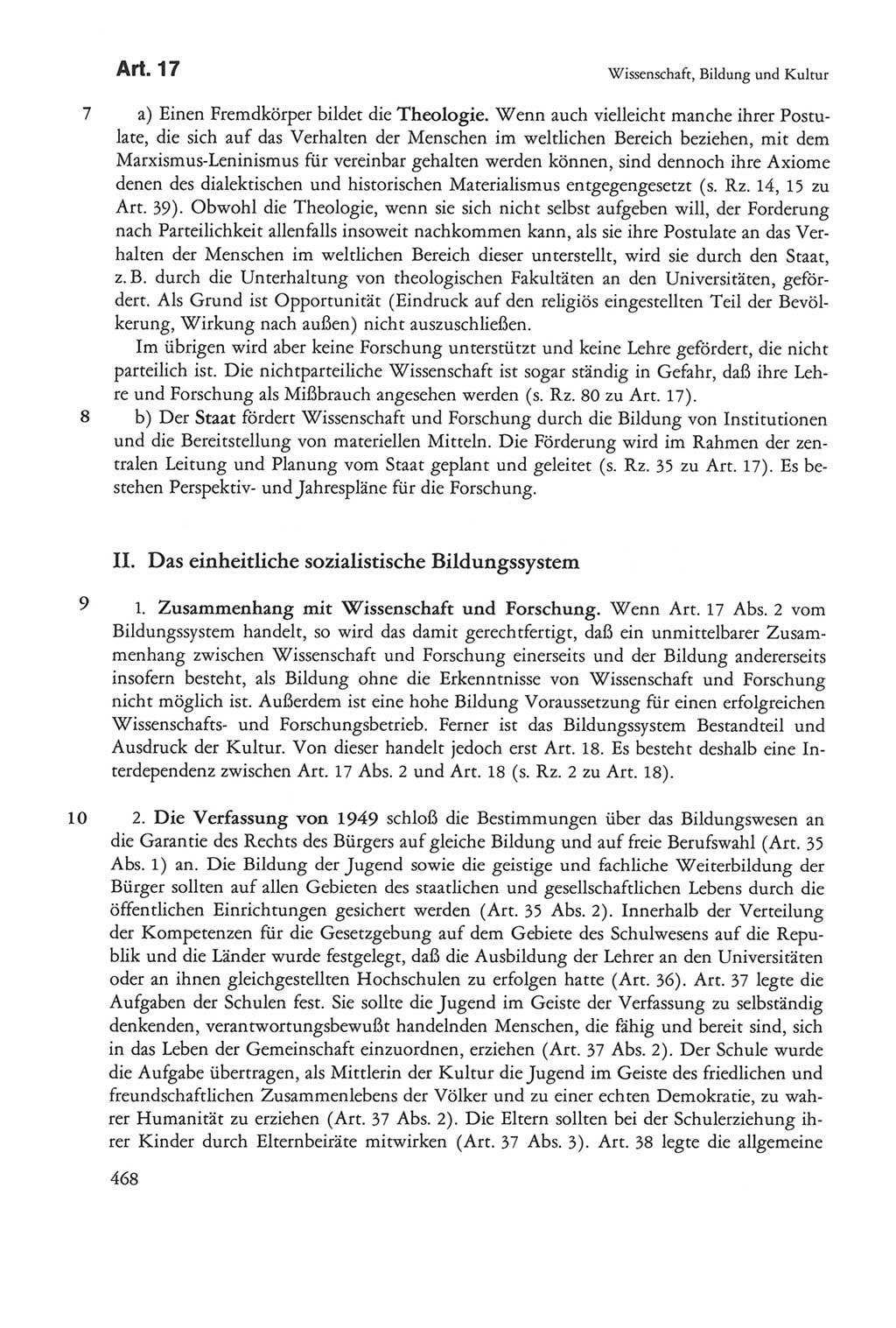 Die sozialistische Verfassung der Deutschen Demokratischen Republik (DDR), Kommentar 1982, Seite 468 (Soz. Verf. DDR Komm. 1982, S. 468)