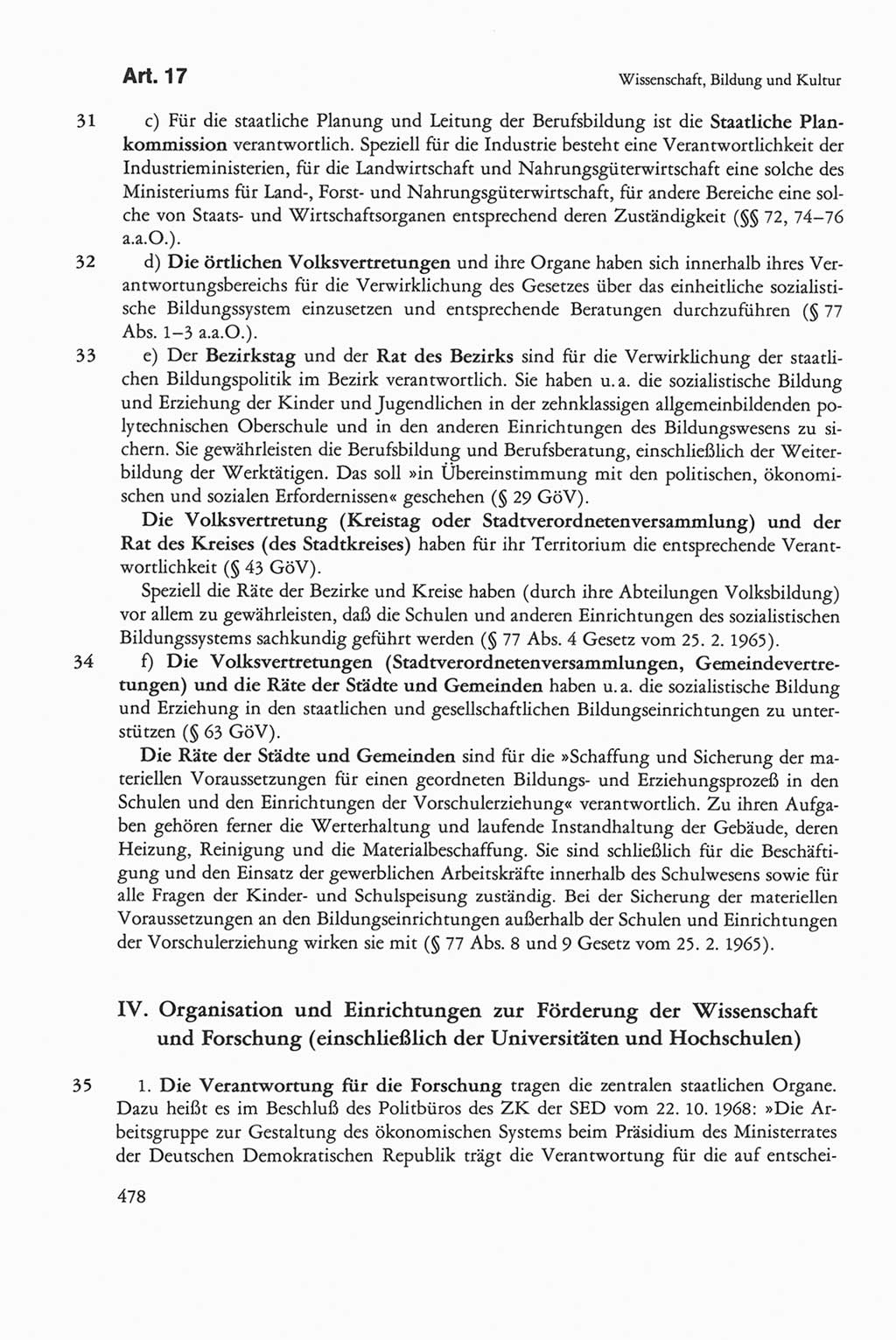 Die sozialistische Verfassung der Deutschen Demokratischen Republik (DDR), Kommentar 1982, Seite 478 (Soz. Verf. DDR Komm. 1982, S. 478)