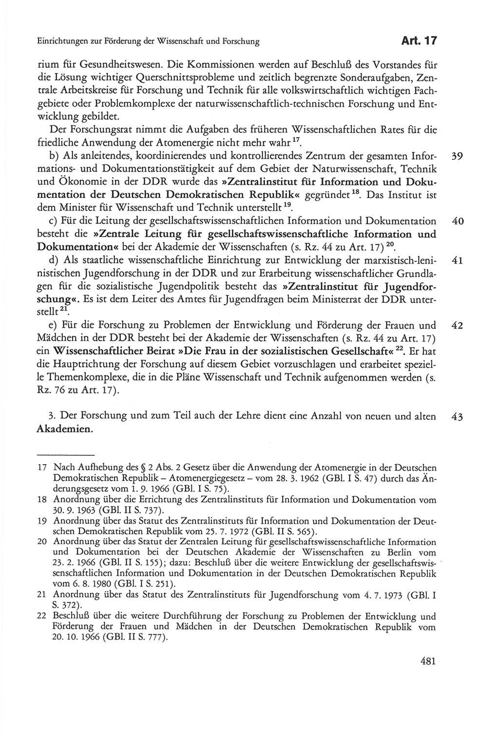 Die sozialistische Verfassung der Deutschen Demokratischen Republik (DDR), Kommentar 1982, Seite 481 (Soz. Verf. DDR Komm. 1982, S. 481)