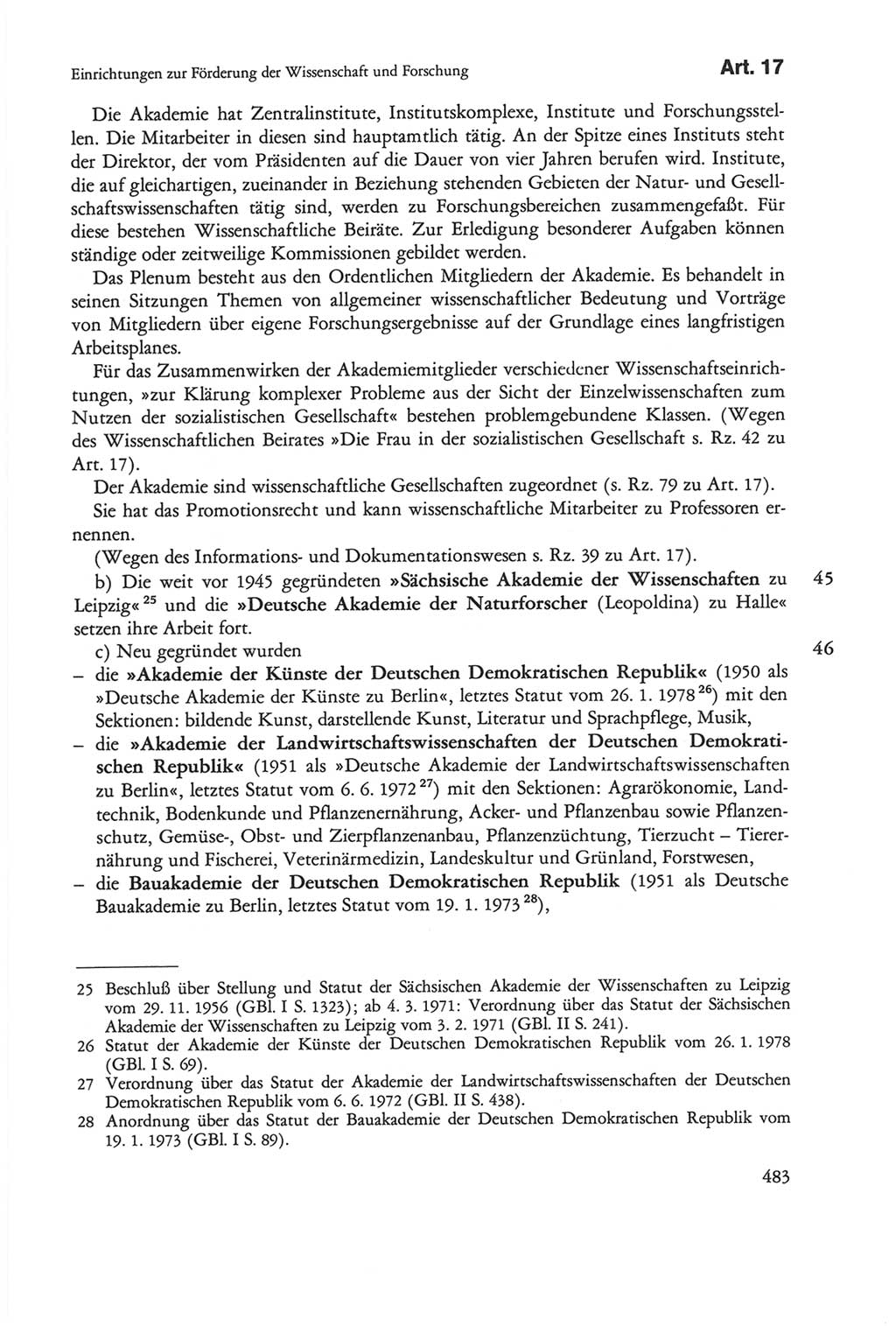 Die sozialistische Verfassung der Deutschen Demokratischen Republik (DDR), Kommentar 1982, Seite 483 (Soz. Verf. DDR Komm. 1982, S. 483)