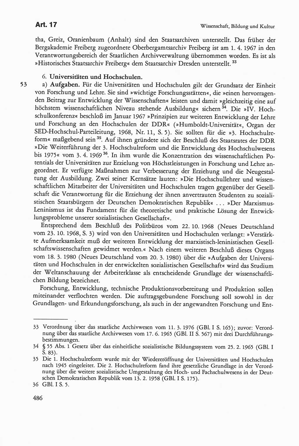Die sozialistische Verfassung der Deutschen Demokratischen Republik (DDR), Kommentar 1982, Seite 486 (Soz. Verf. DDR Komm. 1982, S. 486)