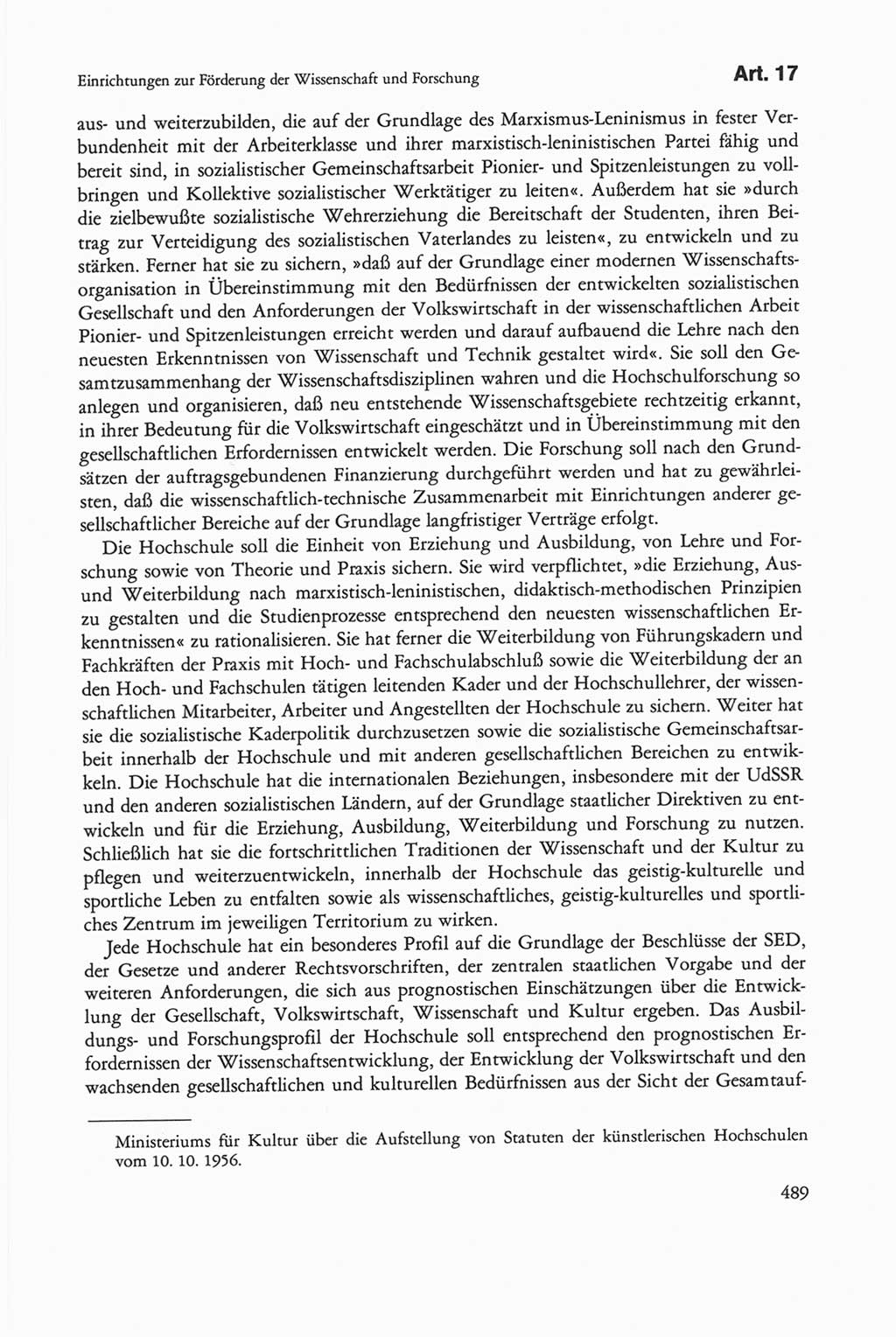 Die sozialistische Verfassung der Deutschen Demokratischen Republik (DDR), Kommentar 1982, Seite 489 (Soz. Verf. DDR Komm. 1982, S. 489)