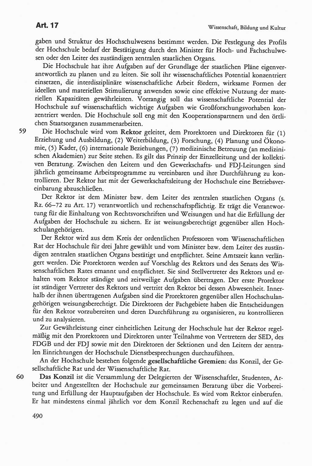 Die sozialistische Verfassung der Deutschen Demokratischen Republik (DDR), Kommentar 1982, Seite 490 (Soz. Verf. DDR Komm. 1982, S. 490)