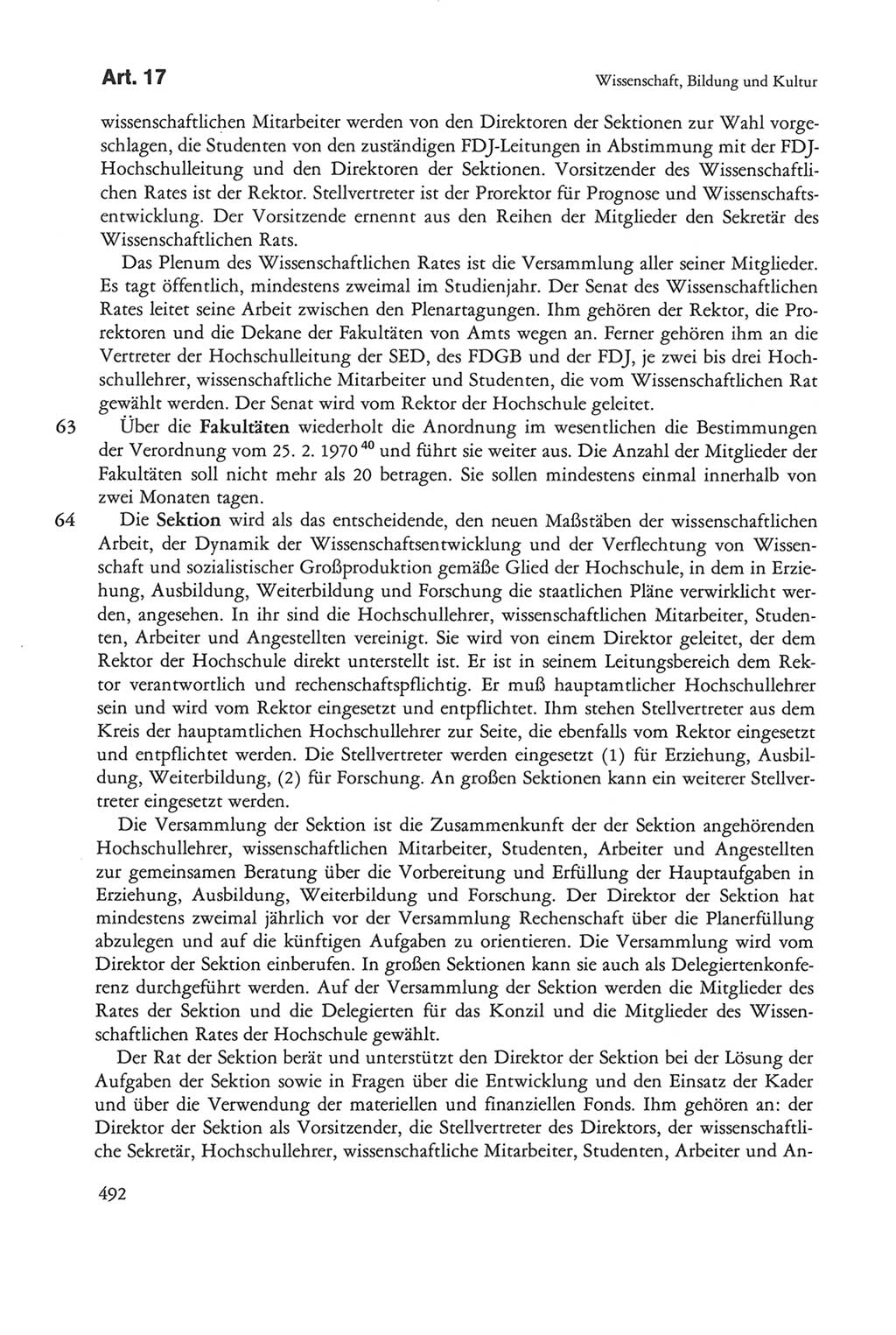 Die sozialistische Verfassung der Deutschen Demokratischen Republik (DDR), Kommentar 1982, Seite 492 (Soz. Verf. DDR Komm. 1982, S. 492)